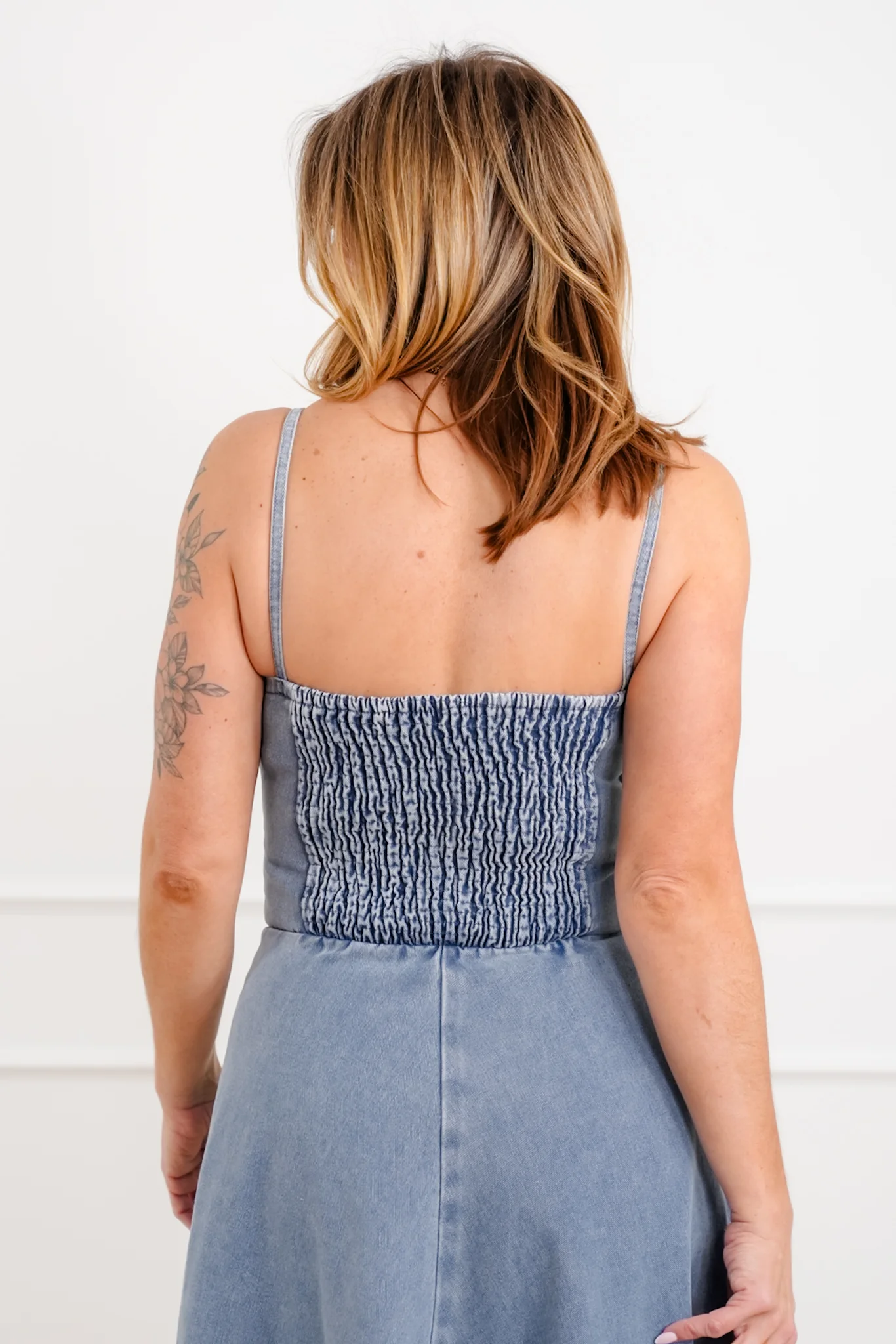 Medium Wash Sleeveless A-Line Maxi Dress - Image 5