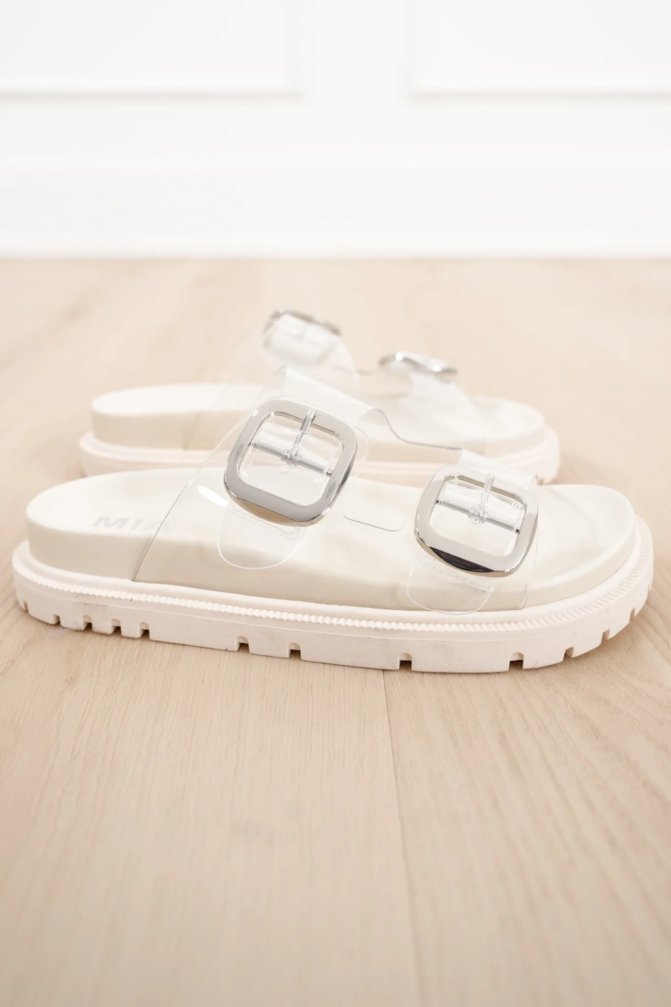 MIA Clear Double Buckle Platform Slide Sandal - Image 2