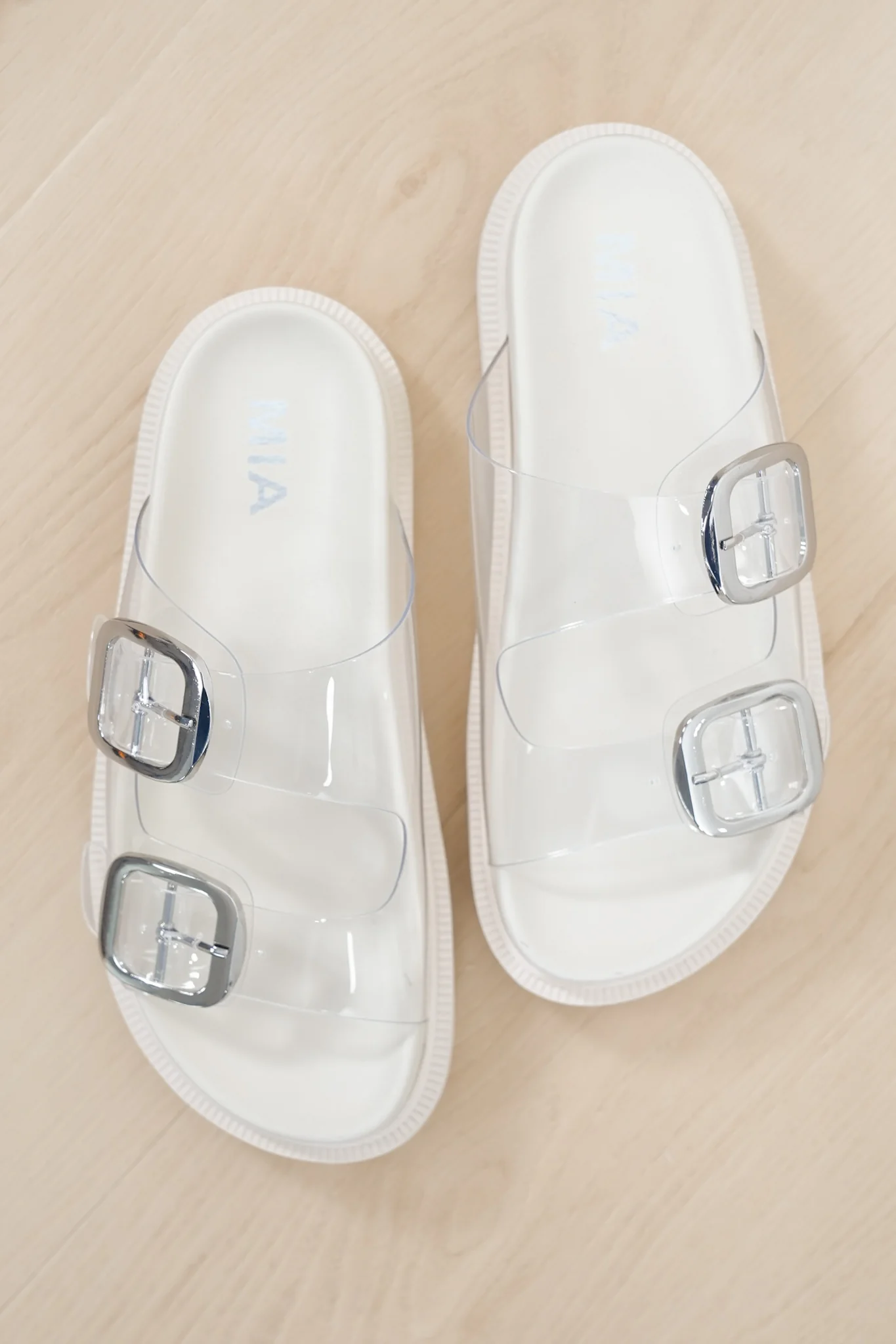 MIA Clear Double Buckle Platform Slide Sandal - Image 3