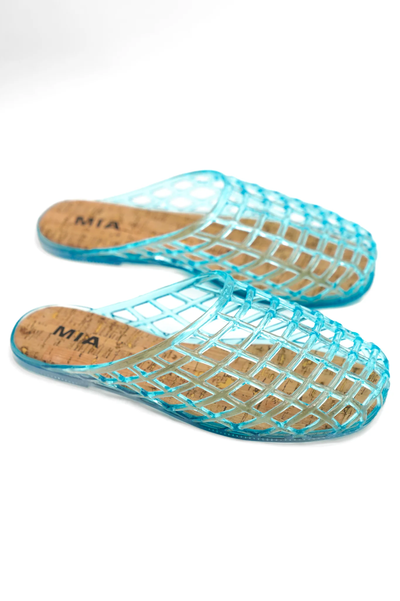 MIA Cutout Cage Jelly Slide Flats with Cork Footbed - Image 3