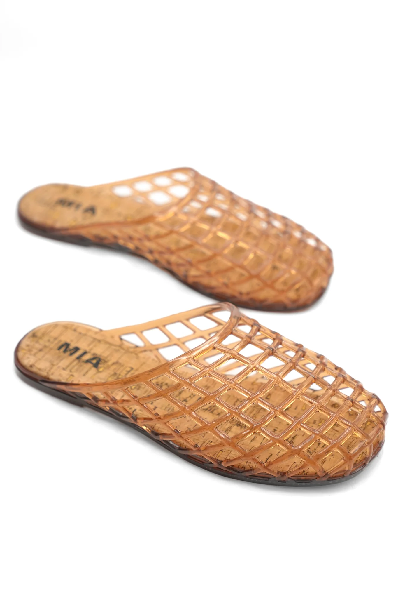 MIA Cutout Cage Jelly Slide Flats with Cork Footbed - Image 4