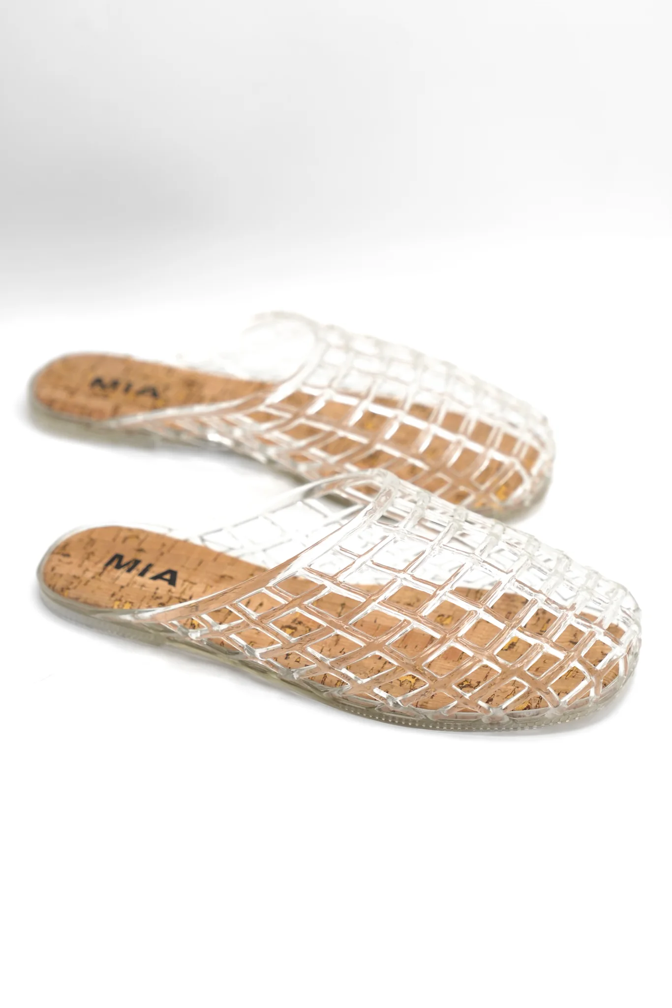 MIA Cutout Cage Jelly Slide Flats with Cork Footbed - Image 5