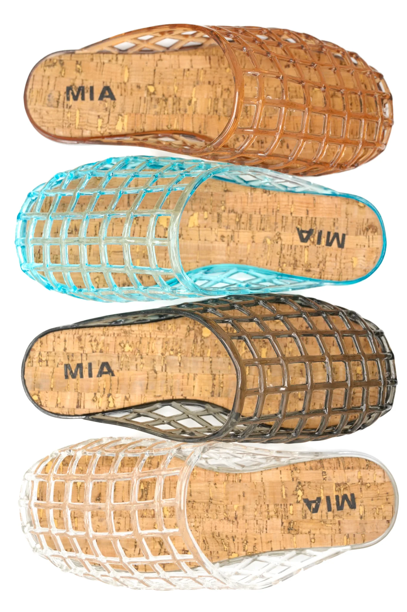 MIA Cutout Cage Jelly Slide Flats with Cork Footbed - Image 7