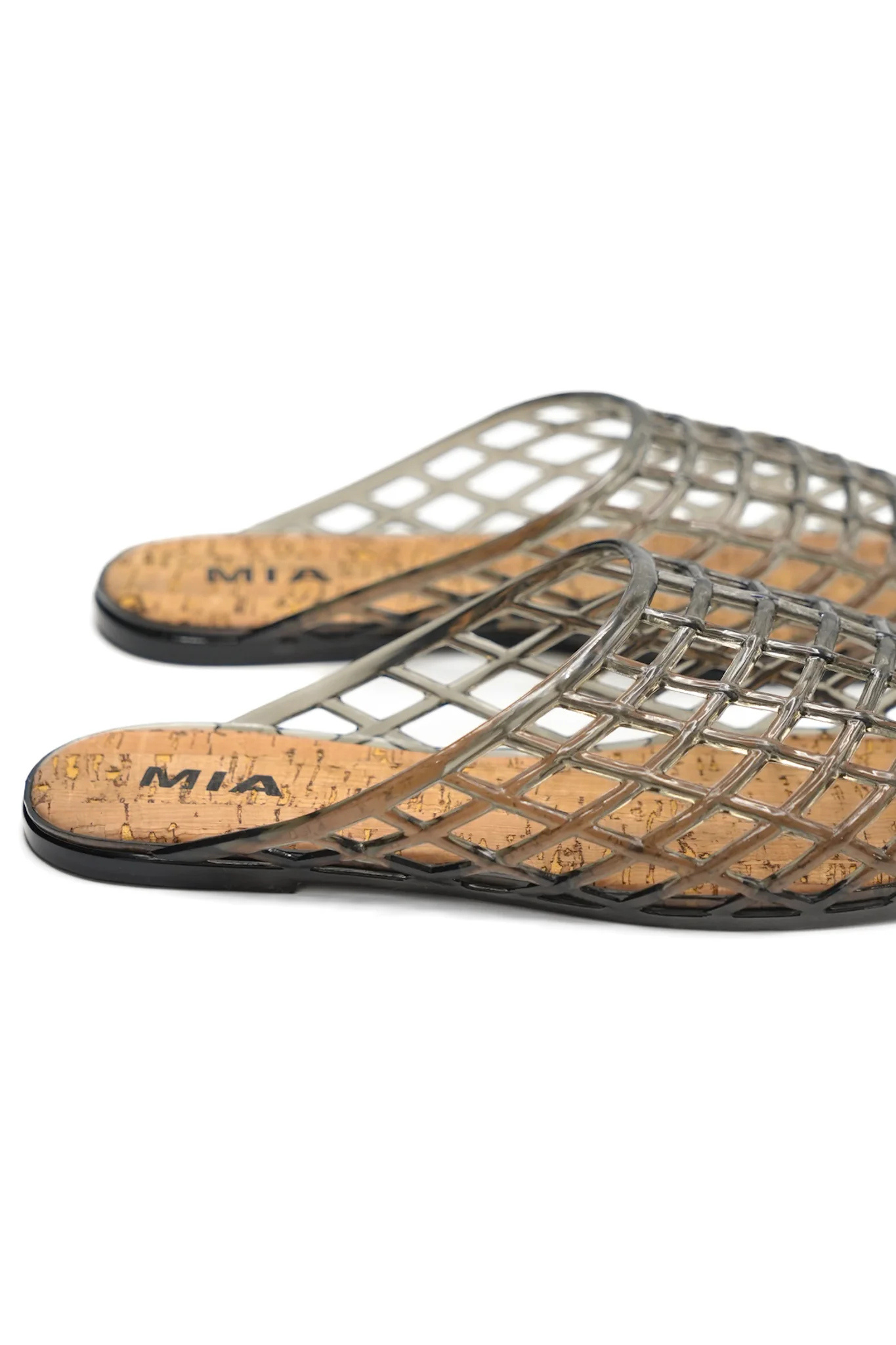 MIA Cutout Cage Jelly Slide Flats with Cork Footbed - Image 8