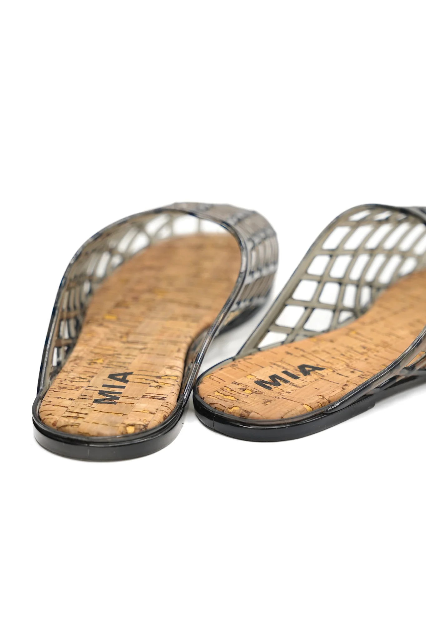 MIA Cutout Cage Jelly Slide Flats with Cork Footbed - Image 9