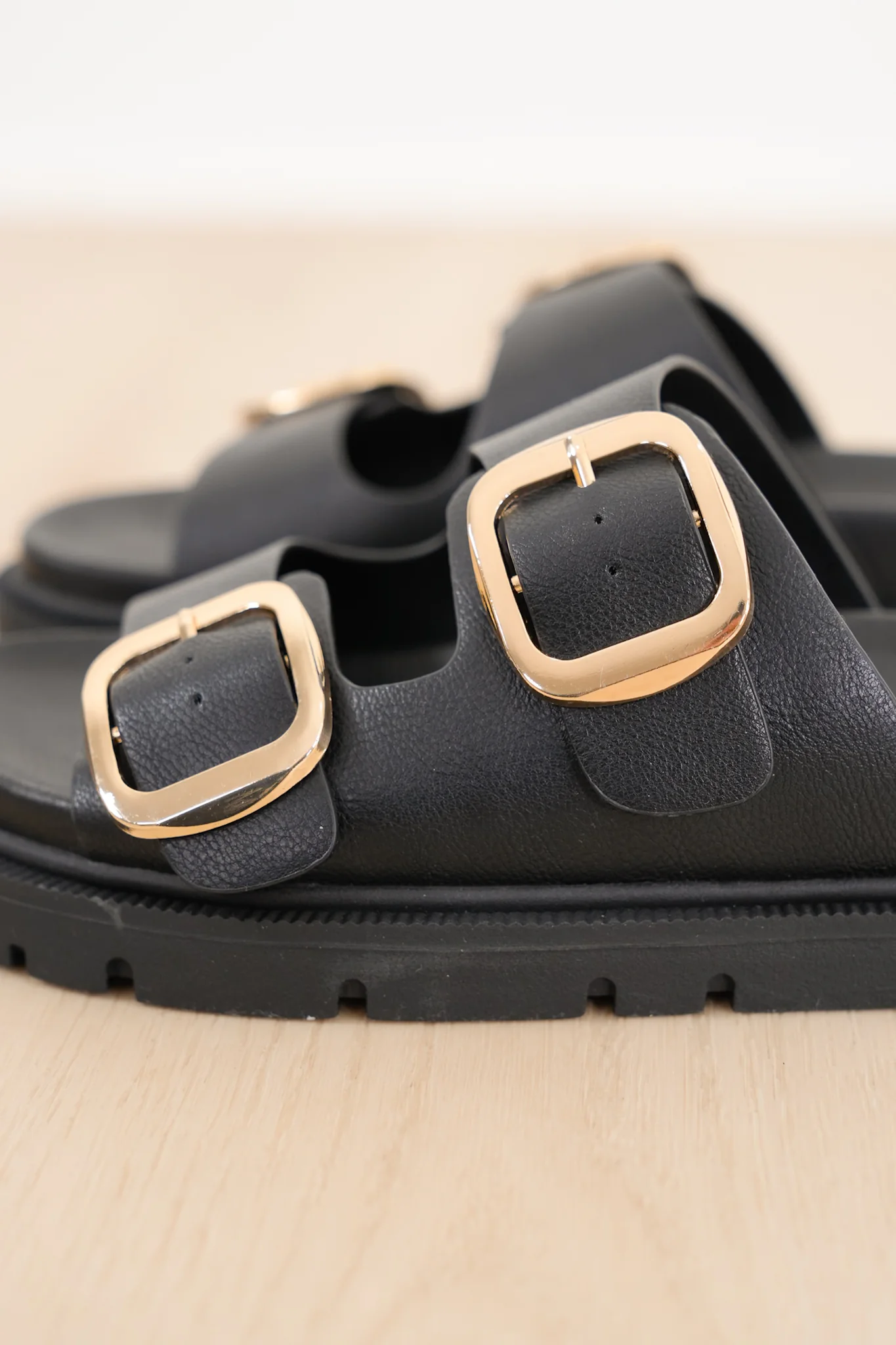 MIA Double Buckle Vegan Leather Platform Slide Sandal - Image 5