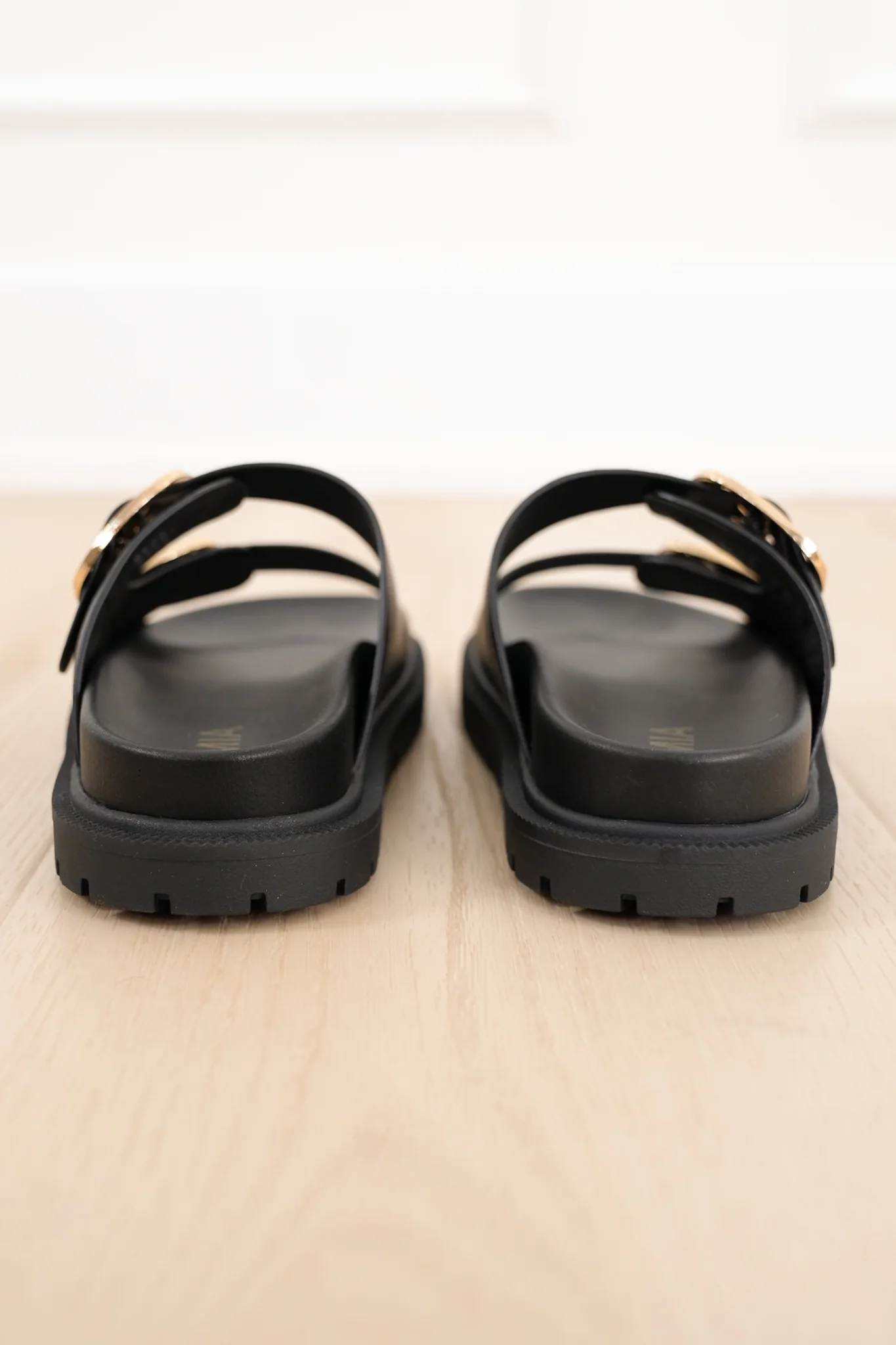 MIA Double Buckle Vegan Leather Platform Slide Sandal - Image 6