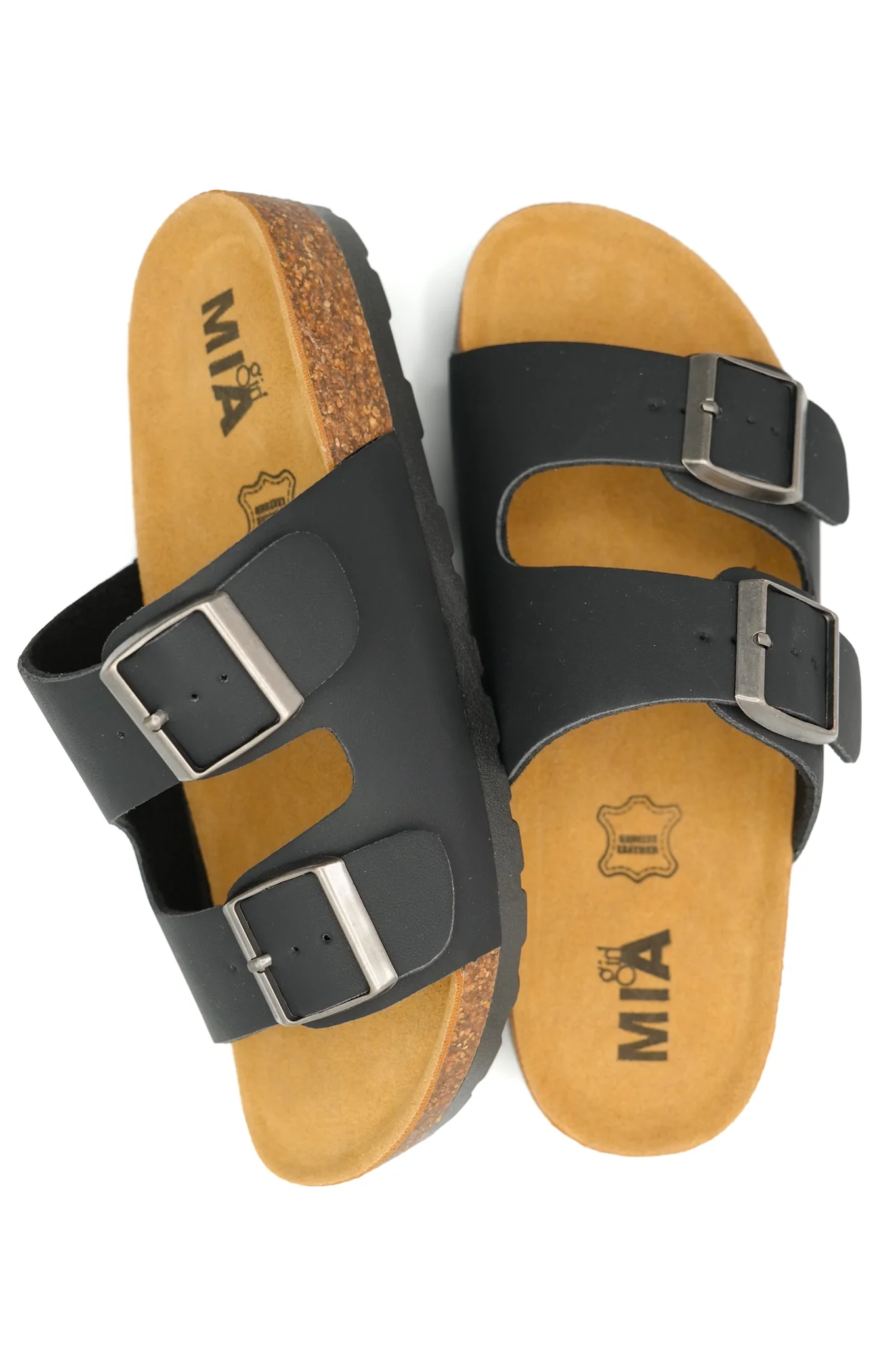MIA Double Buckle Vegan Leather Sandal with Cork Footbed - Image 5