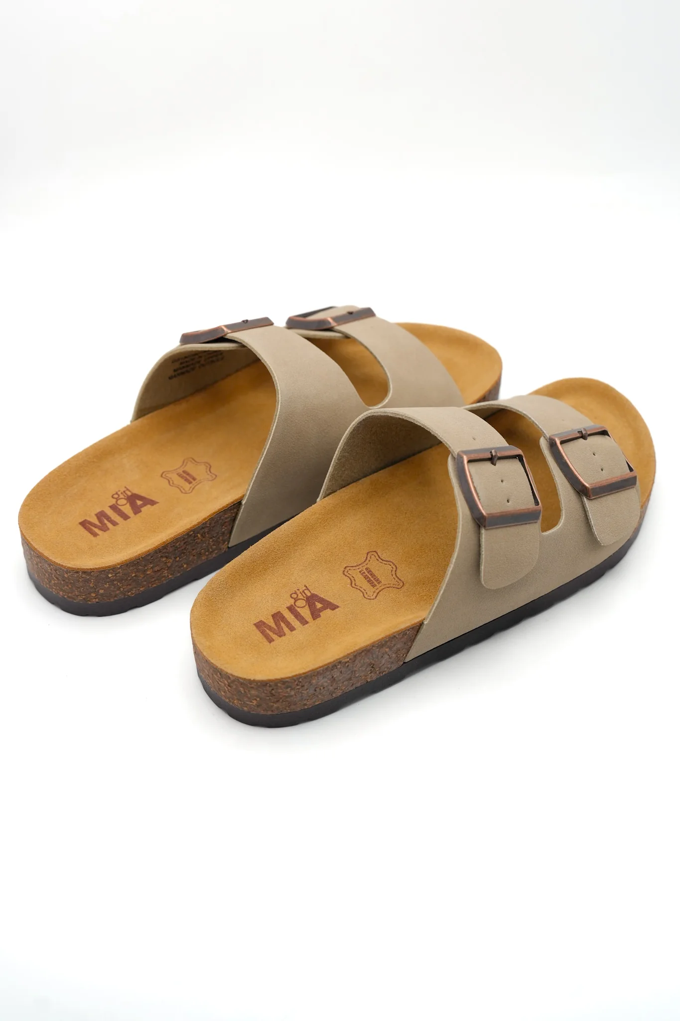 MIA Double Buckle Vegan Leather Sandal with Cork Footbed - Image 6