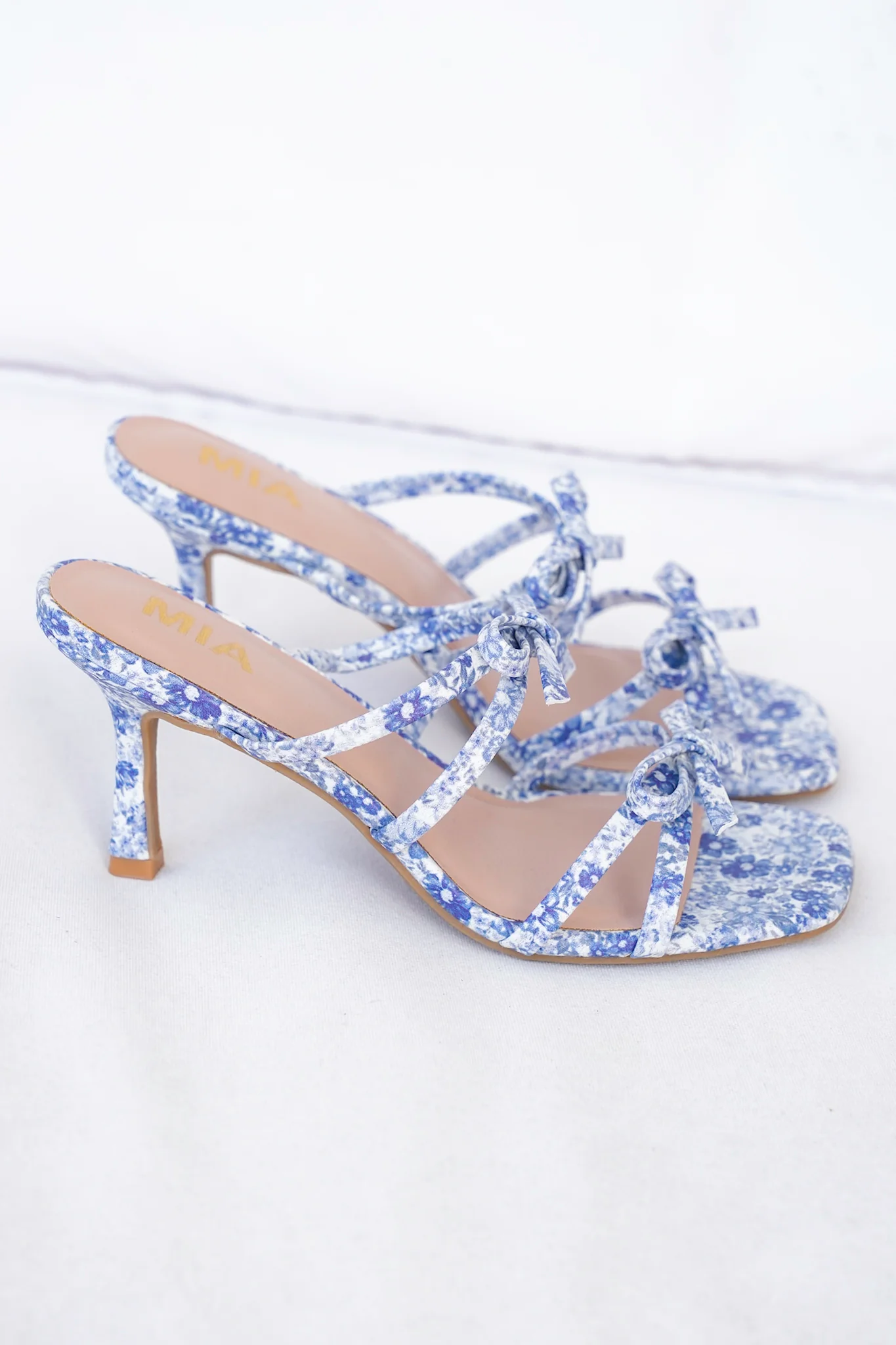 MIA Floral Strappy High Heel Sandals with Bow Detail - Image 4