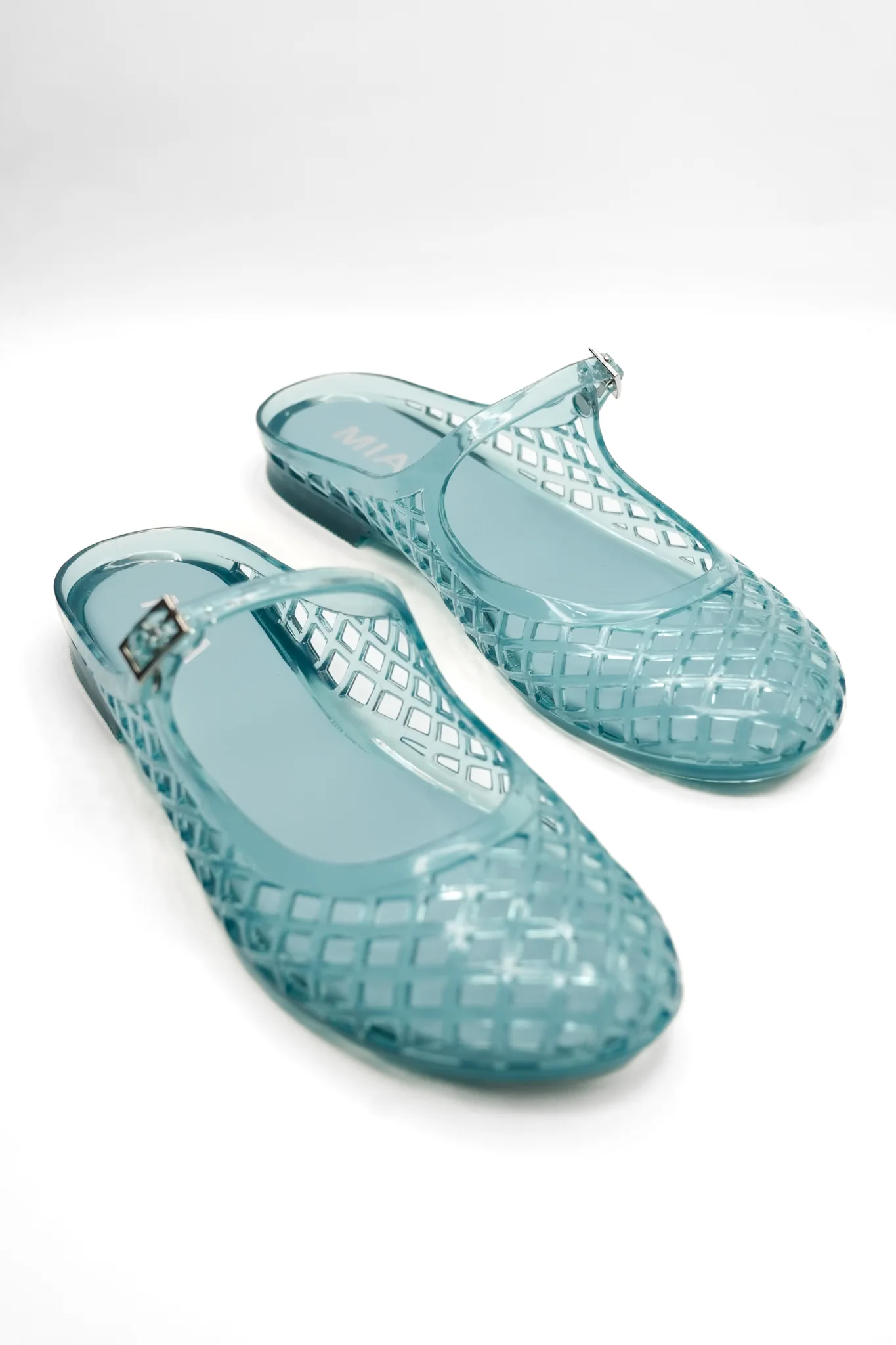 MIA Glossy Jelly Cage Flats with Buckle Strap - Image 4