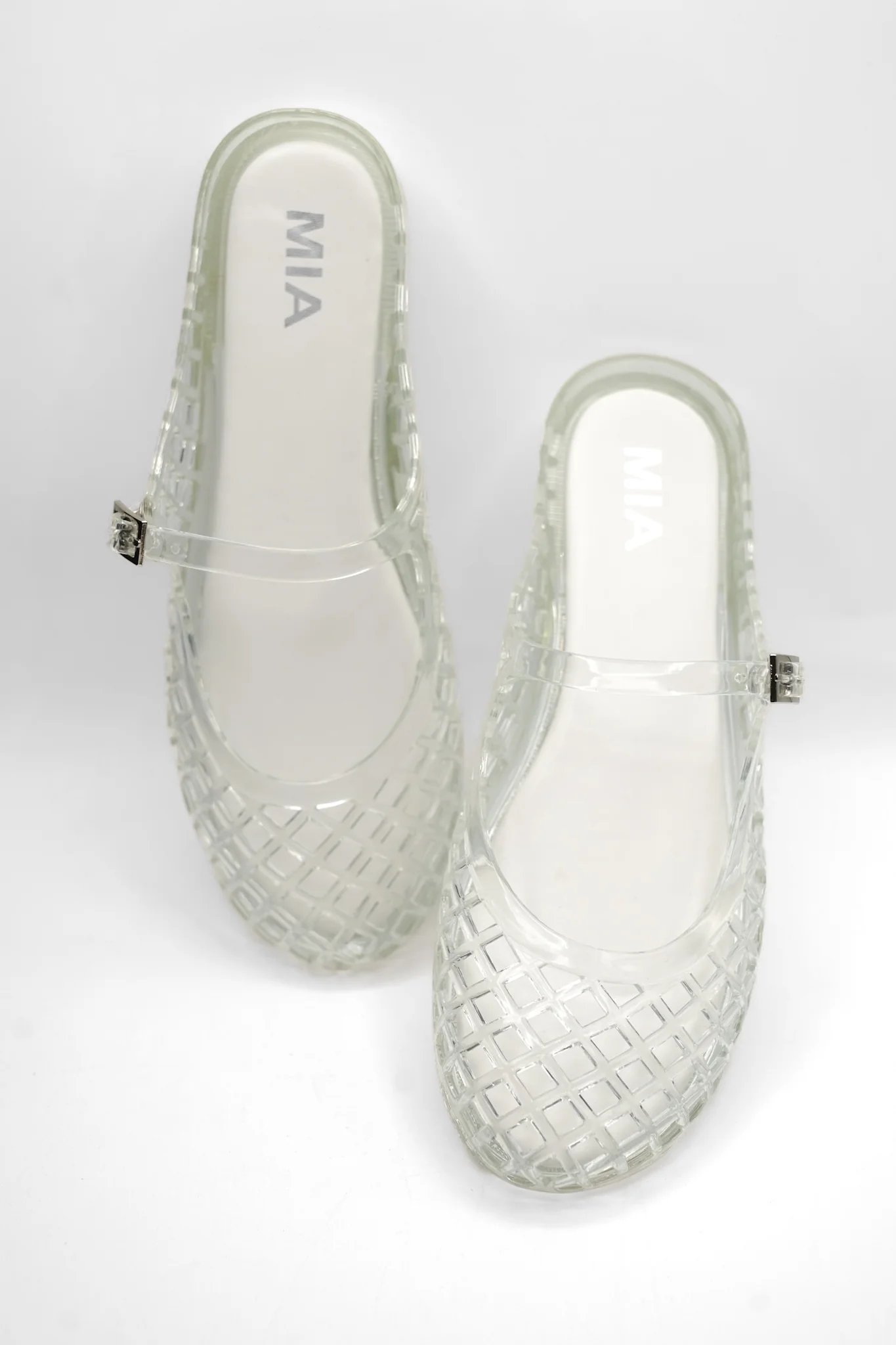 MIA Glossy Jelly Cage Flats with Buckle Strap - Image 9