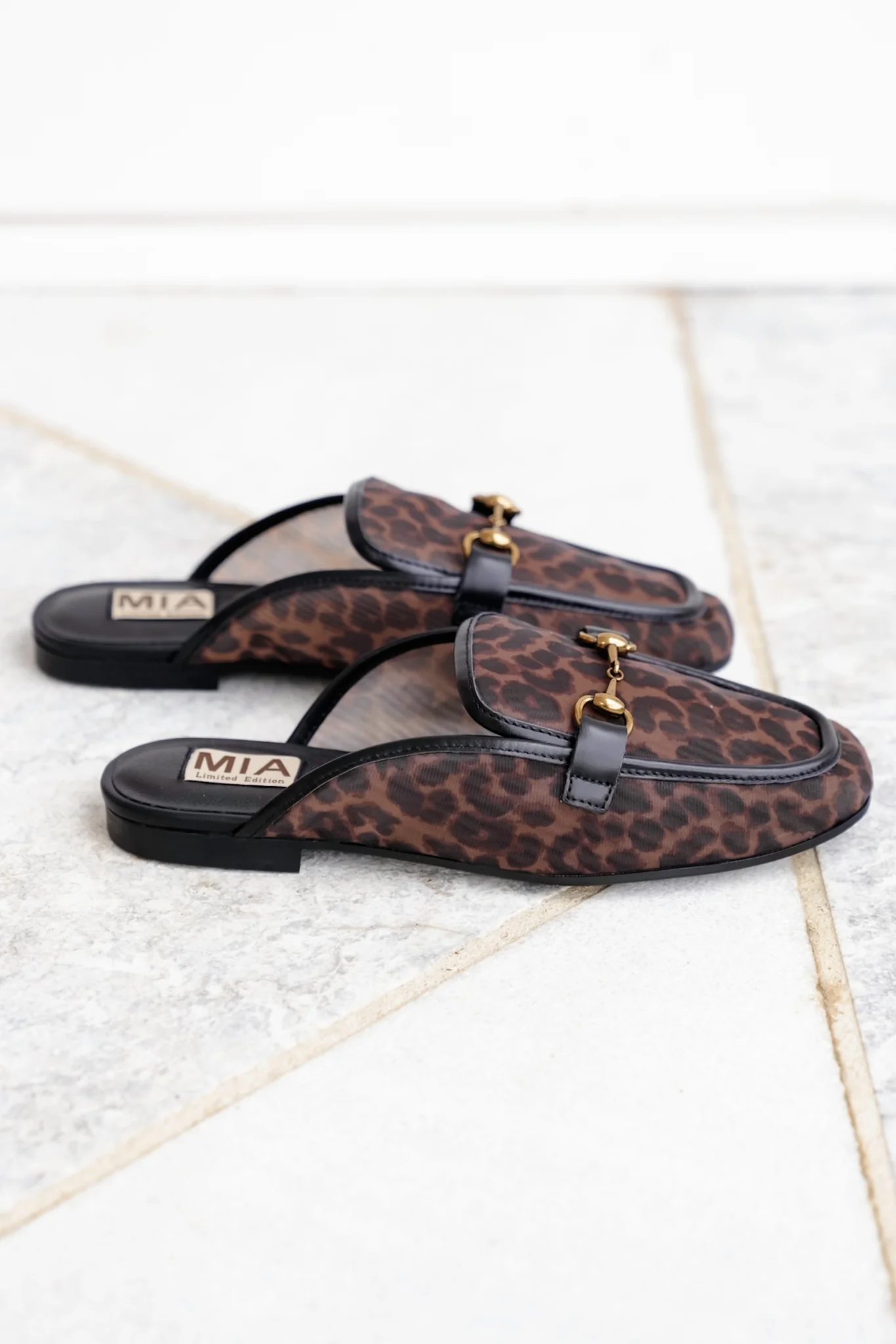 MIA Leopard Mesh Slip On Mule - Image 4