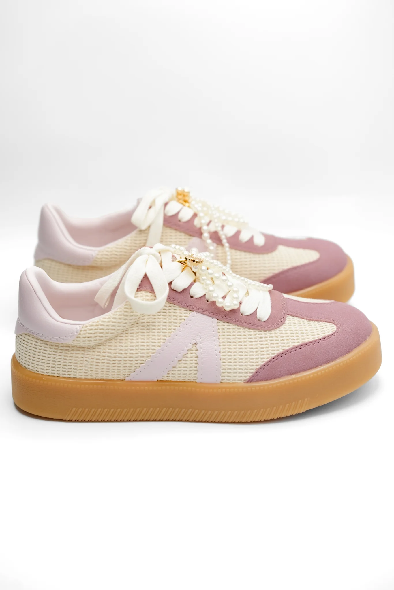 MIA Mesh Panel Fashion Sneaker with Decorative Pearl Accent - Image 4