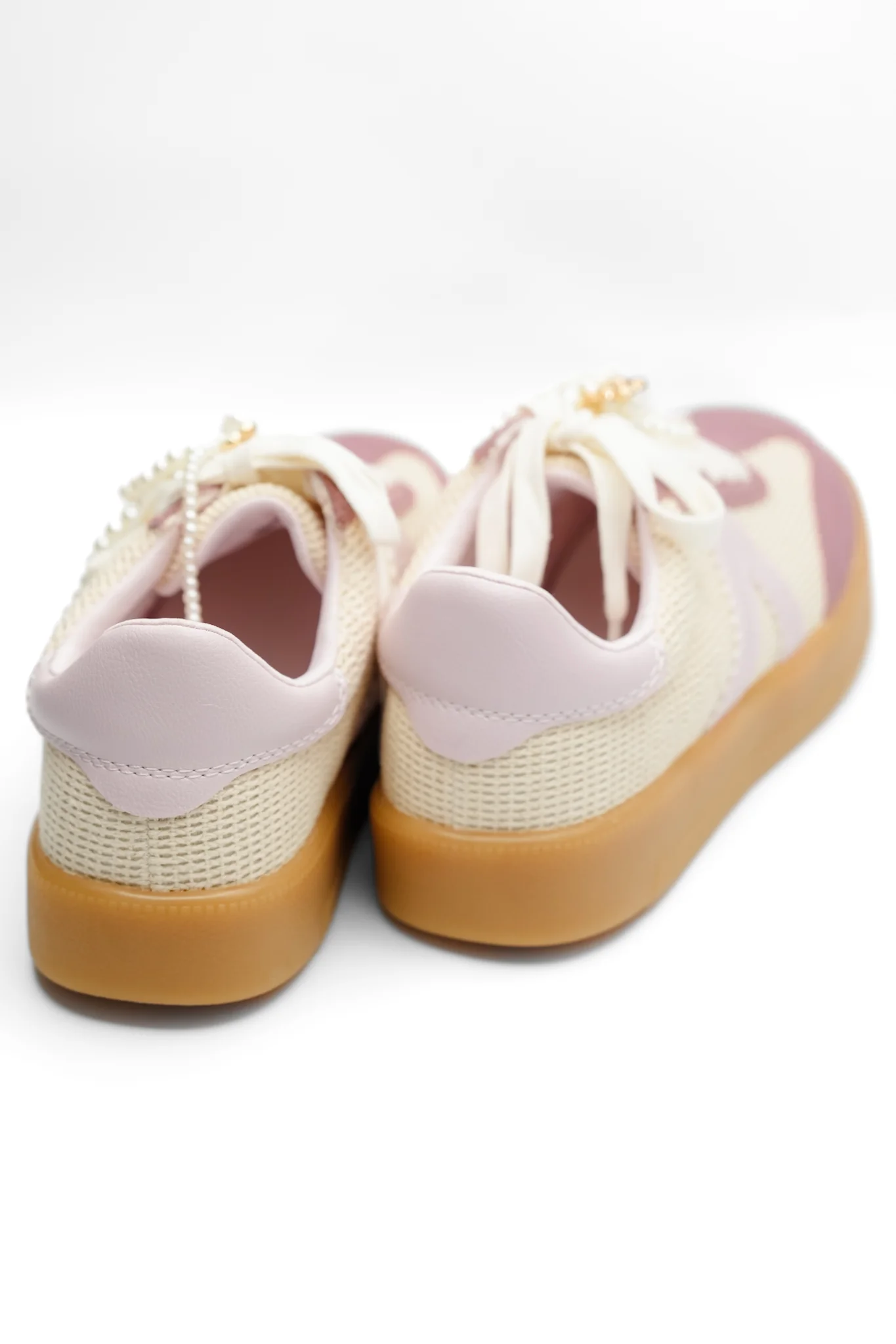 MIA Mesh Panel Fashion Sneaker with Decorative Pearl Accent - Image 5