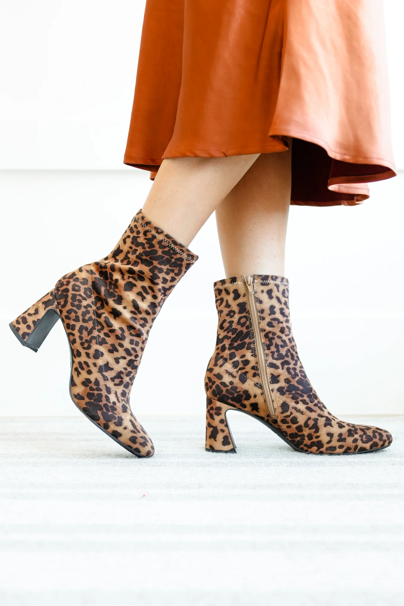 MIA Sleek Animal Print Block Heel Ankle Boot - Image 4