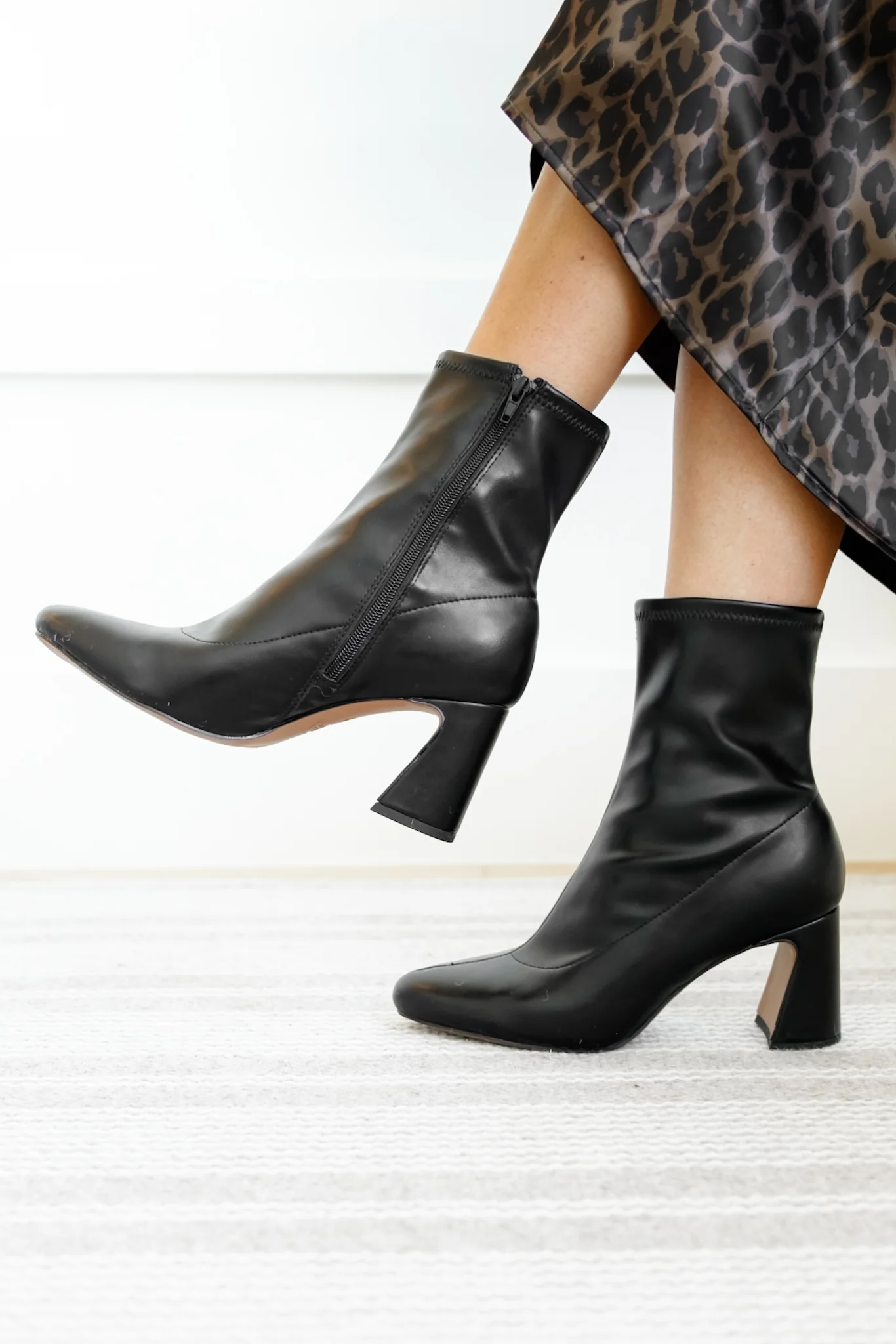 MIA Sleek Vegan Leather Block Heel Ankle Boot - Image 3