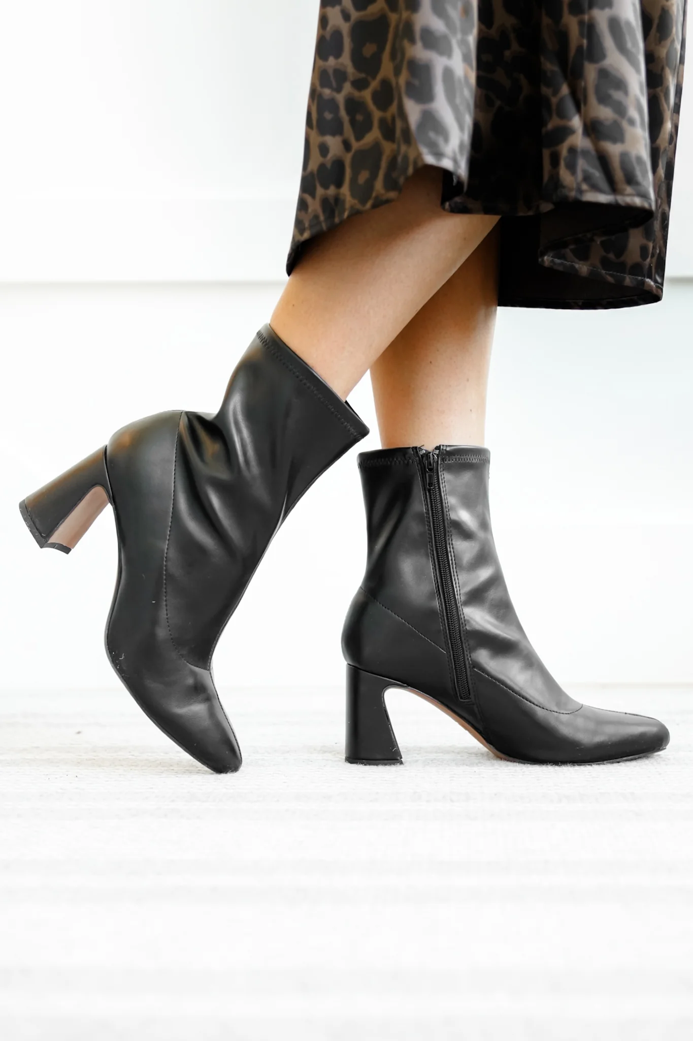 MIA Sleek Vegan Leather Block Heel Ankle Boot - Image 7