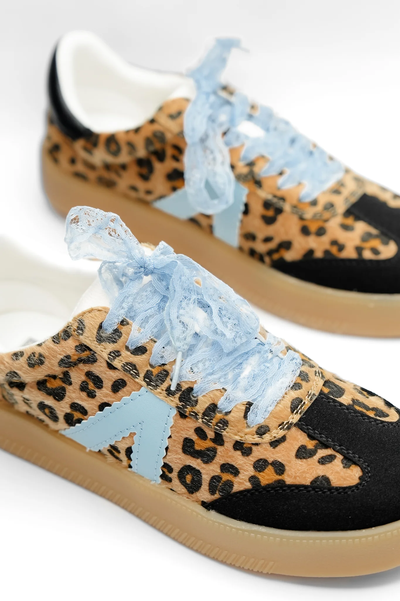 MIA Textured Animal Print Low Top Sneaker with Lace Detail - Image 3