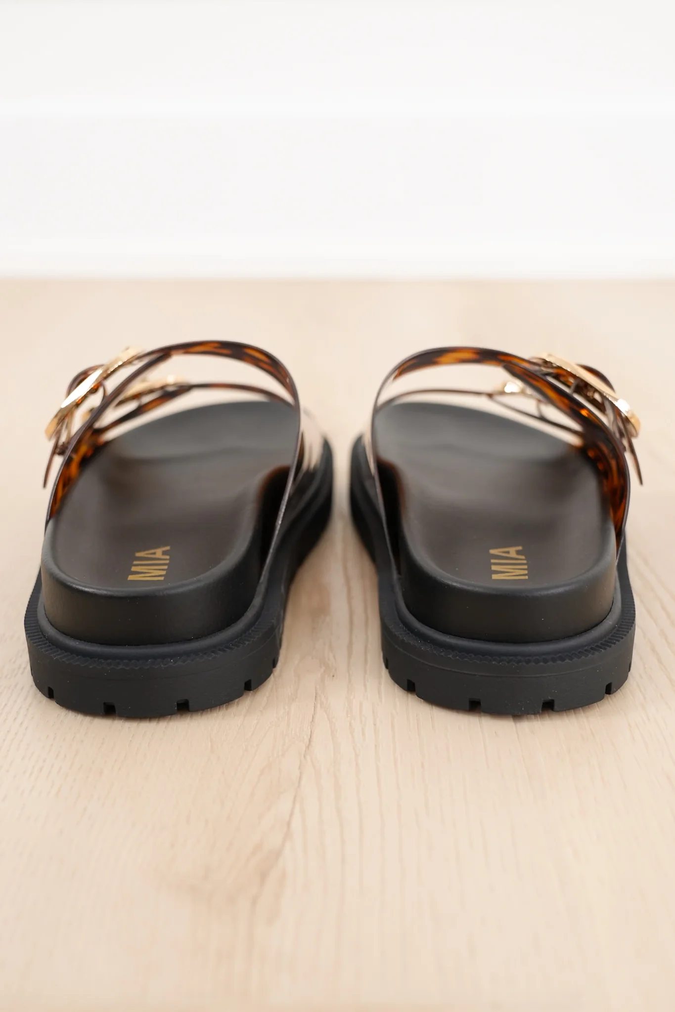 MIA Transparent Animal Print Double Buckle Platform Slide Sandal - Image 3