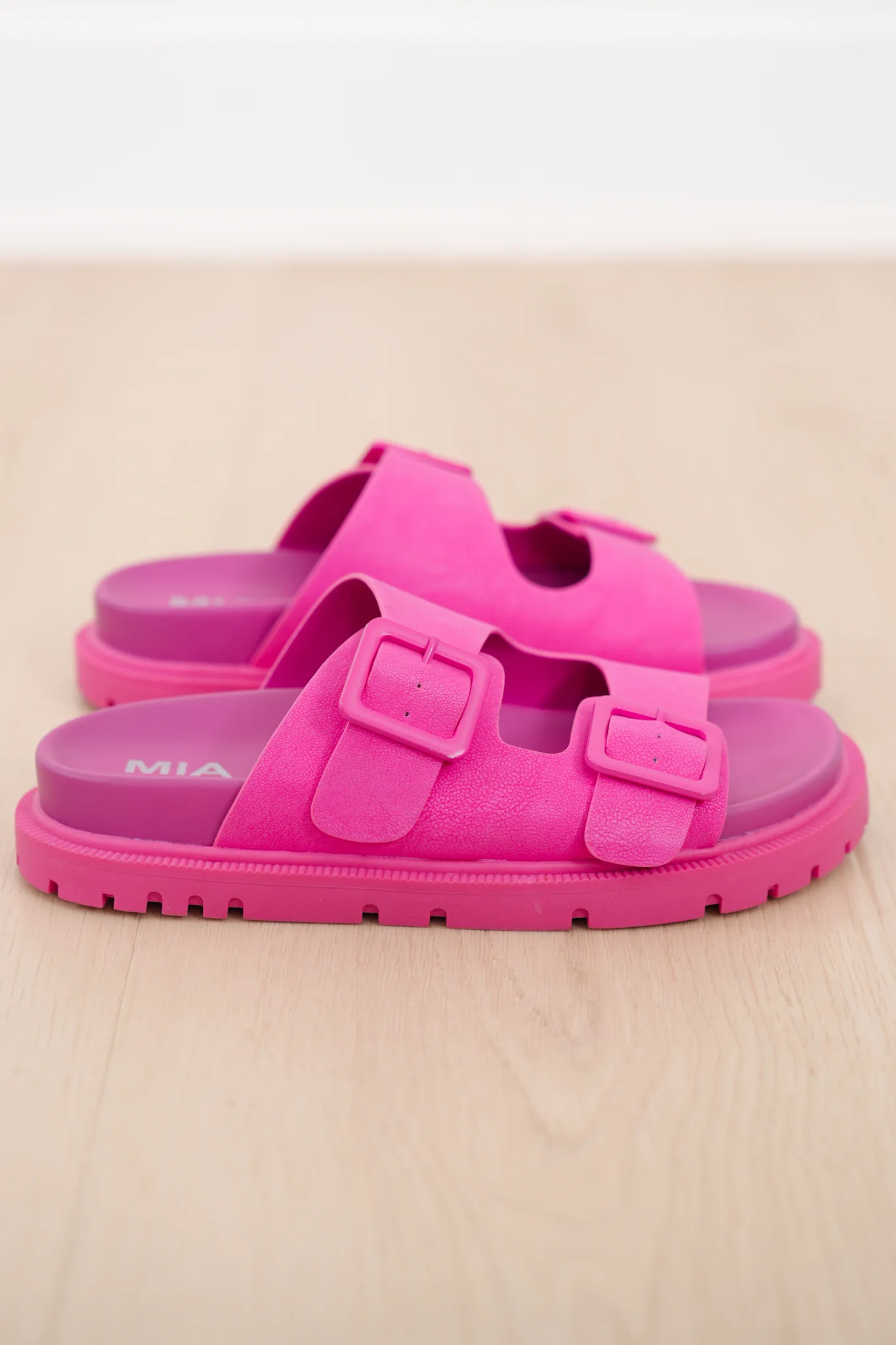 MIA Vegan Leather Platform Double Buckle Slide Sandal - Image 14