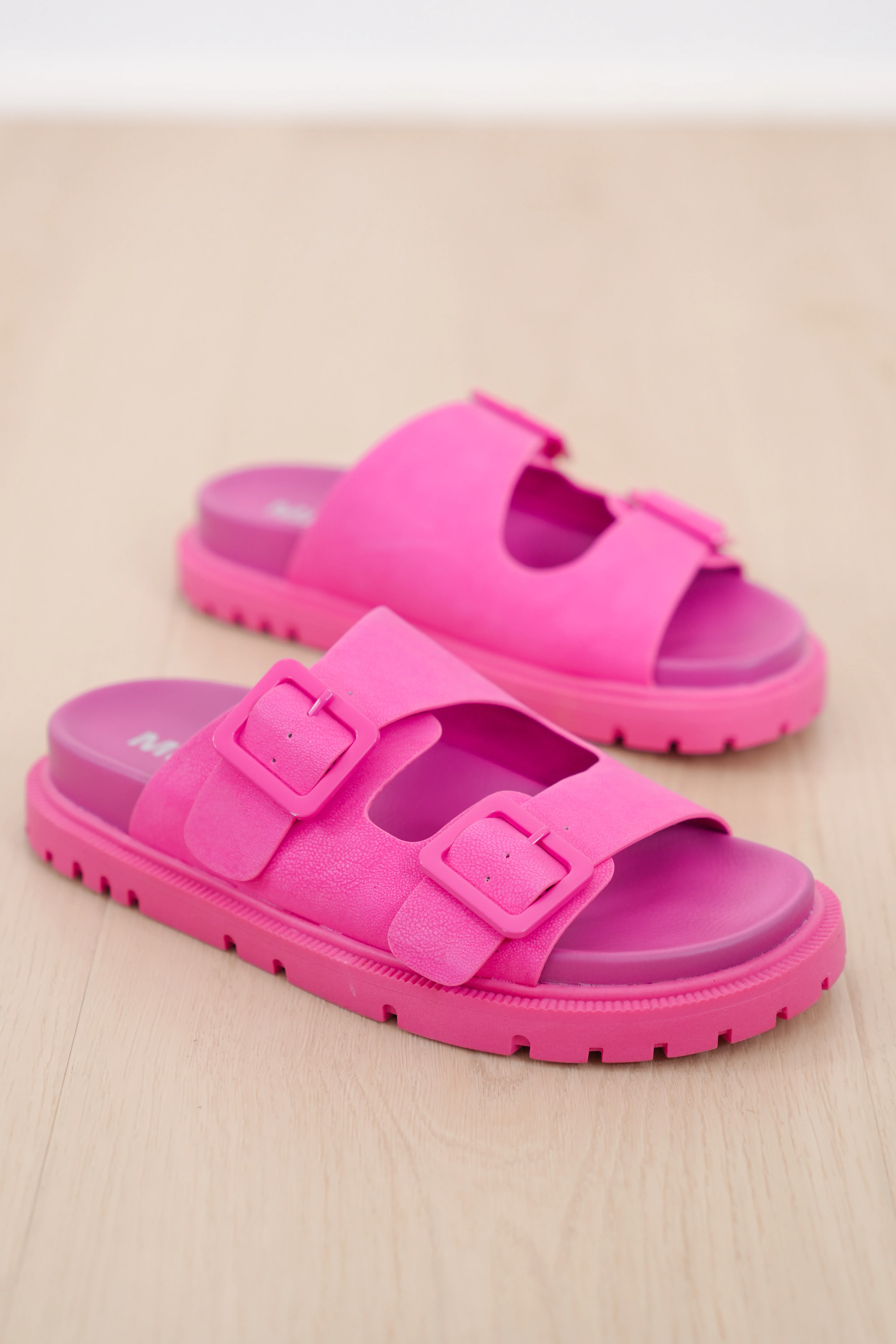 MIA Vegan Leather Platform Double Buckle Slide Sandal - Image 3