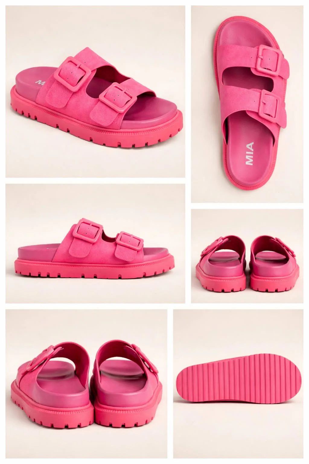 MIA Vegan Leather Platform Double Buckle Slide Sandal - Image 5