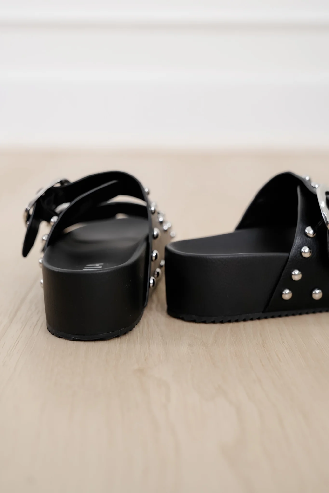 Restock! MIA Vegan Leather Studded Double Buckle Slide Sandal - Image 4