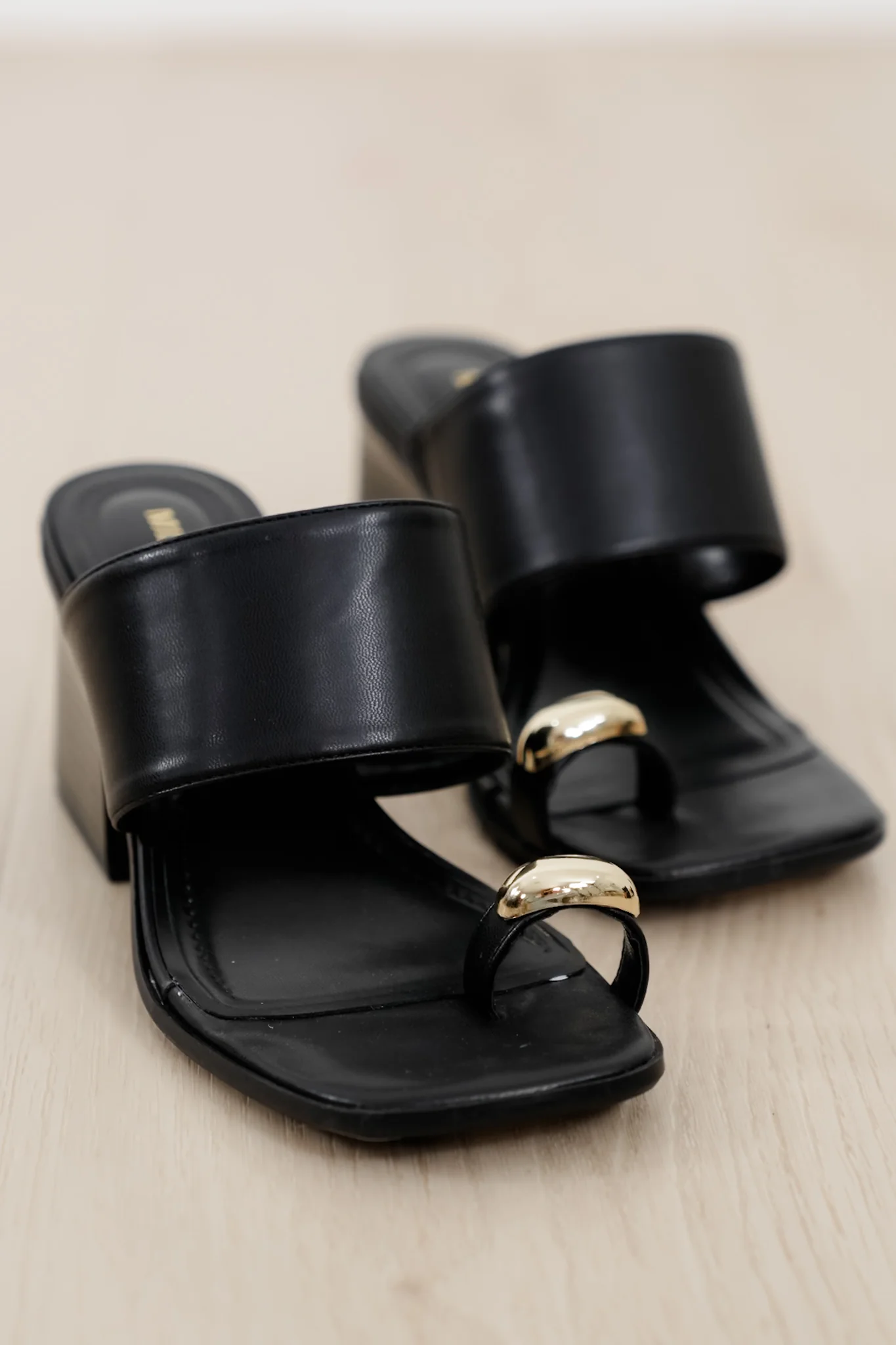 MIA Vegan Leather Toe Ring Block Heel Mule - Image 4
