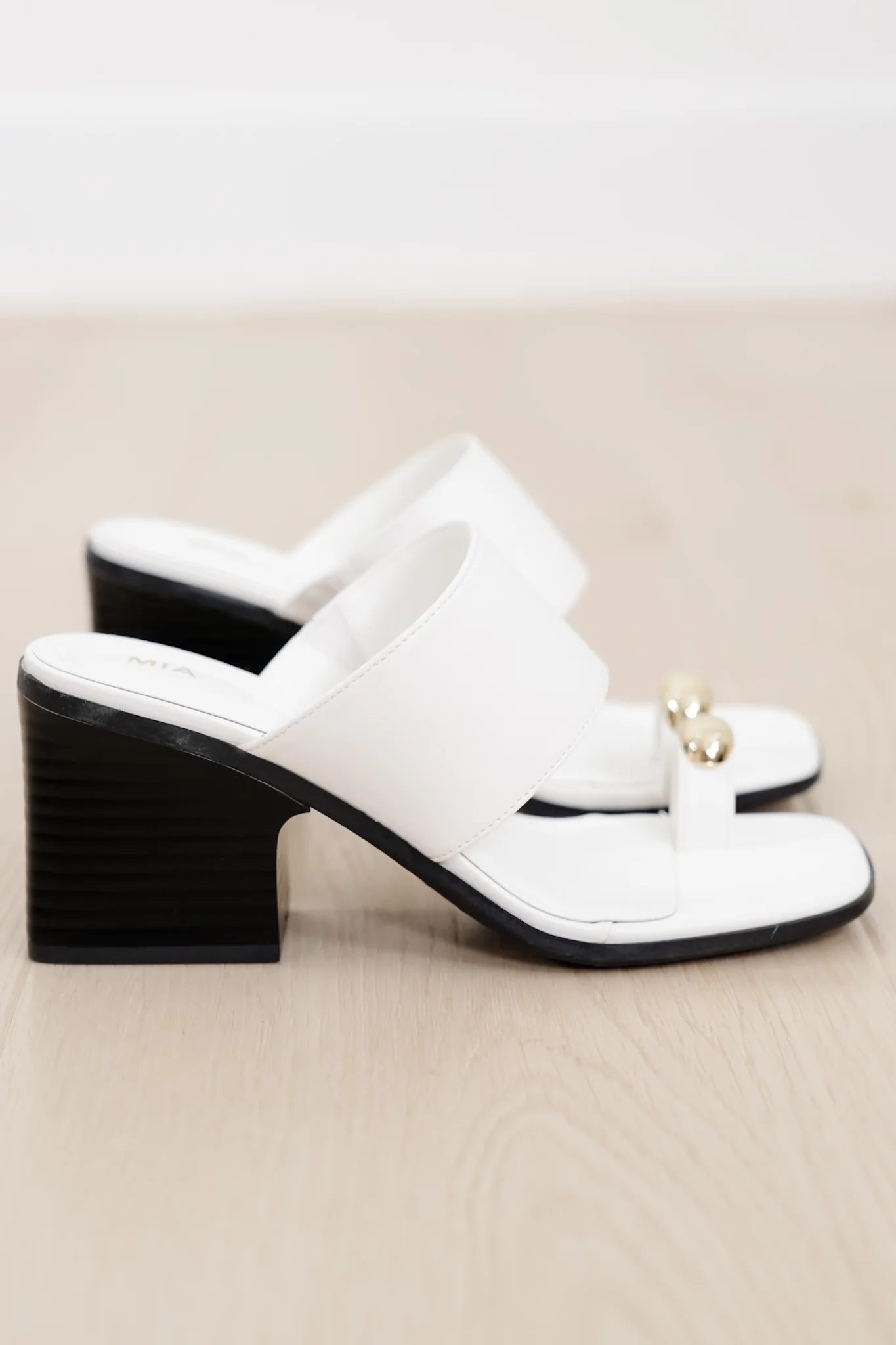 MIA Vegan Leather Toe Ring Block Heel Mule - Image 6
