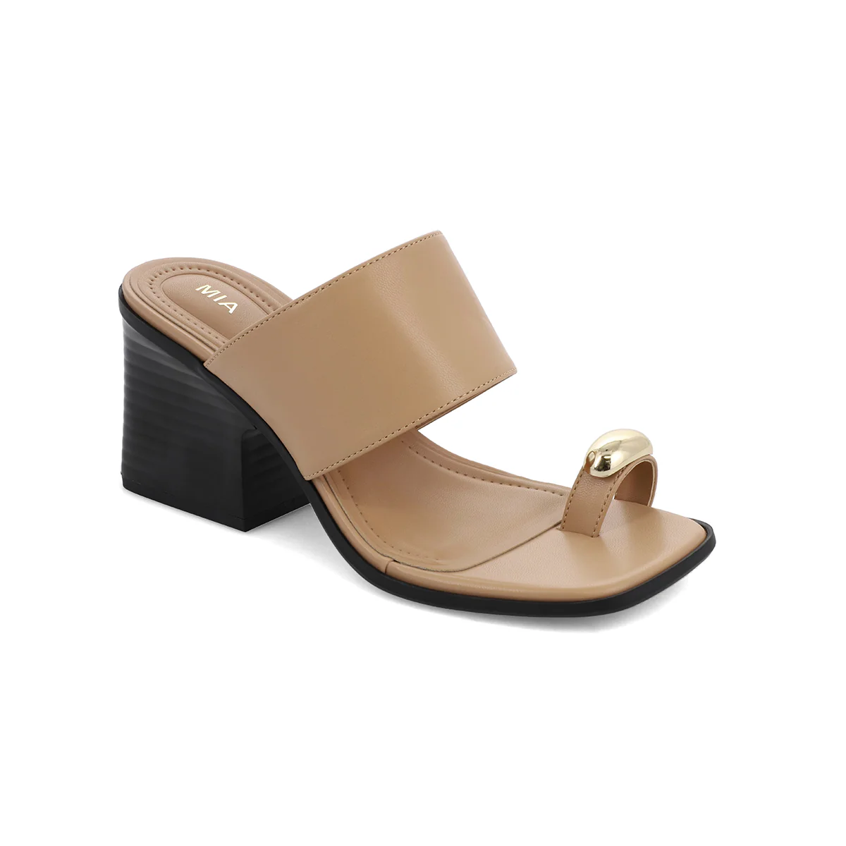 MIA Vegan Leather Toe Ring Block Heel Mule - Image 7