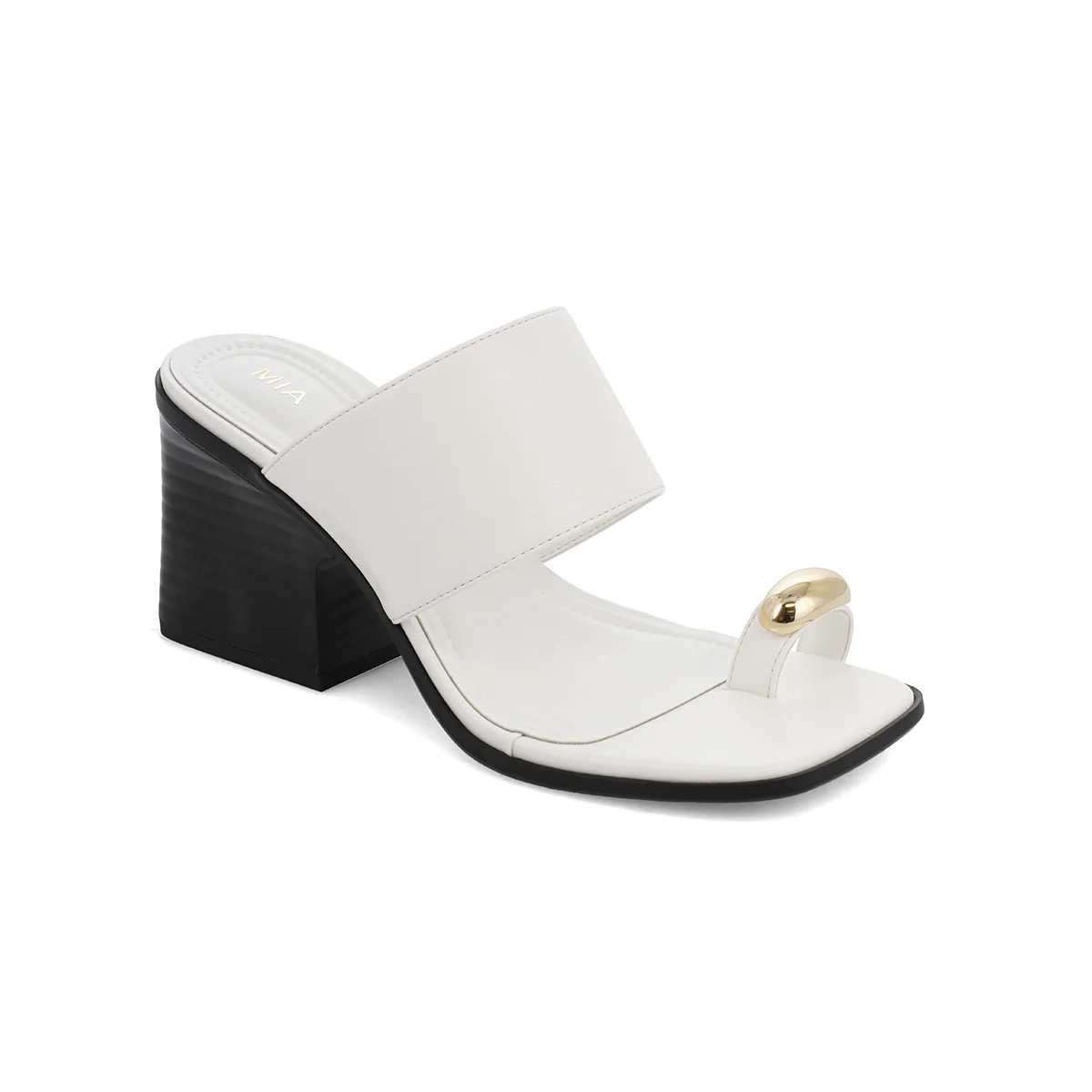 MIA Vegan Leather Toe Ring Block Heel Mule - Image 8