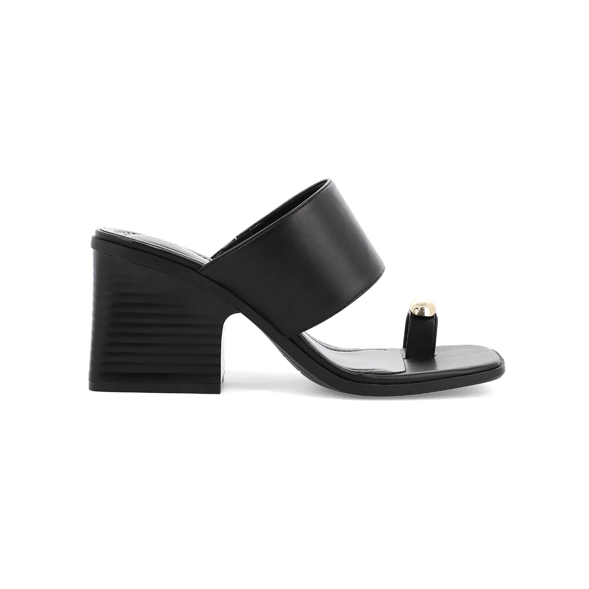 MIA Vegan Leather Toe Ring Block Heel Mule - Image 9