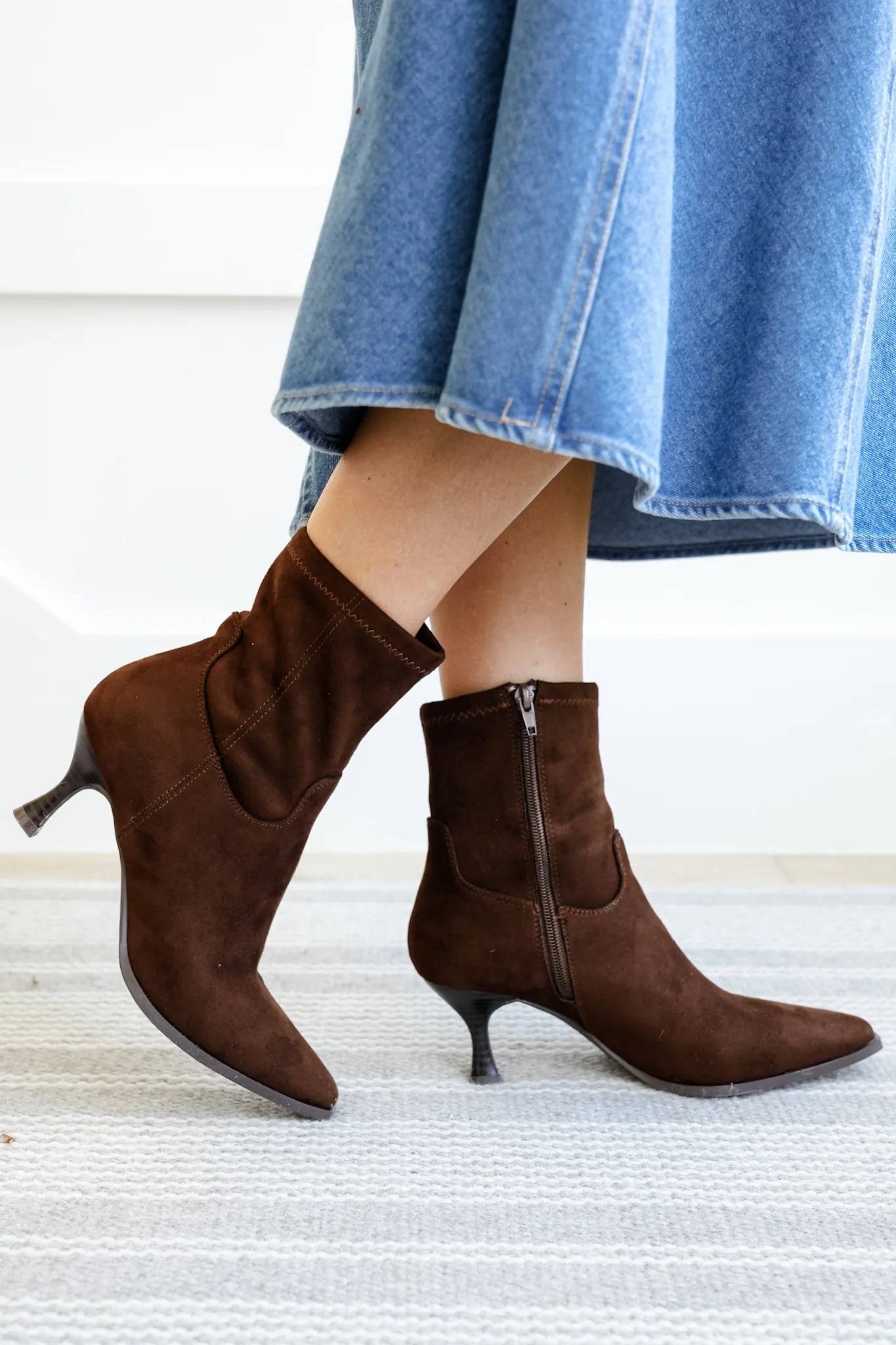 MIA Vegan Suede Pointed Toe Ankle Boot - Image 2