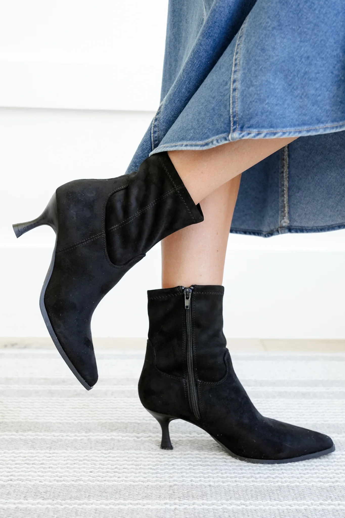 MIA Vegan Suede Pointed Toe Ankle Boot - Image 3