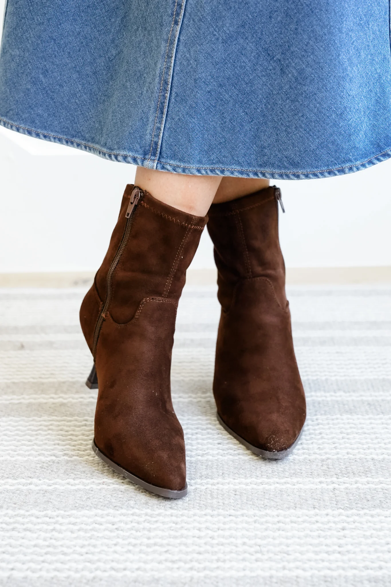 MIA Vegan Suede Pointed Toe Ankle Boot - Image 4