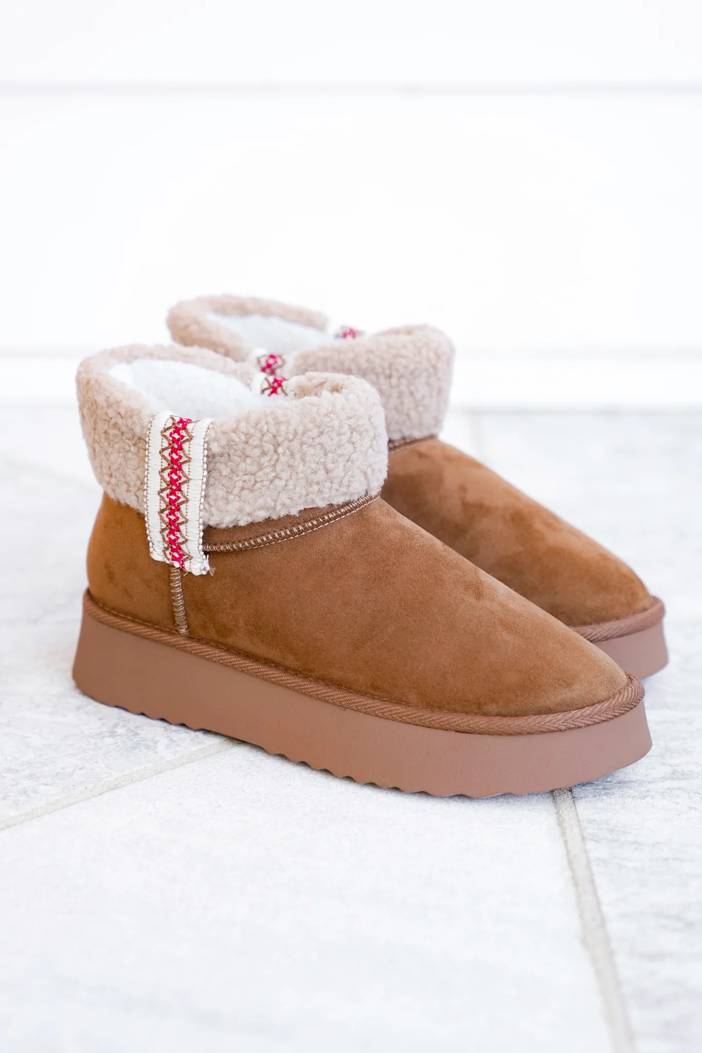 MIA Vegan Suede Sherpa Ankle Boot - Image 3