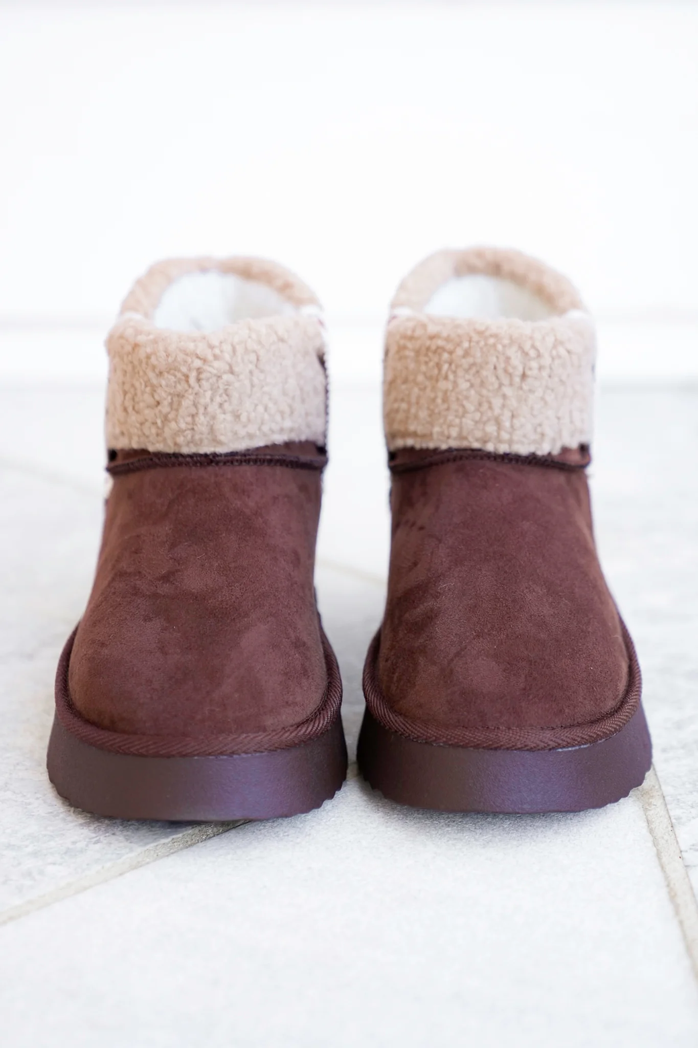 MIA Vegan Suede Sherpa Ankle Boot - Image 5