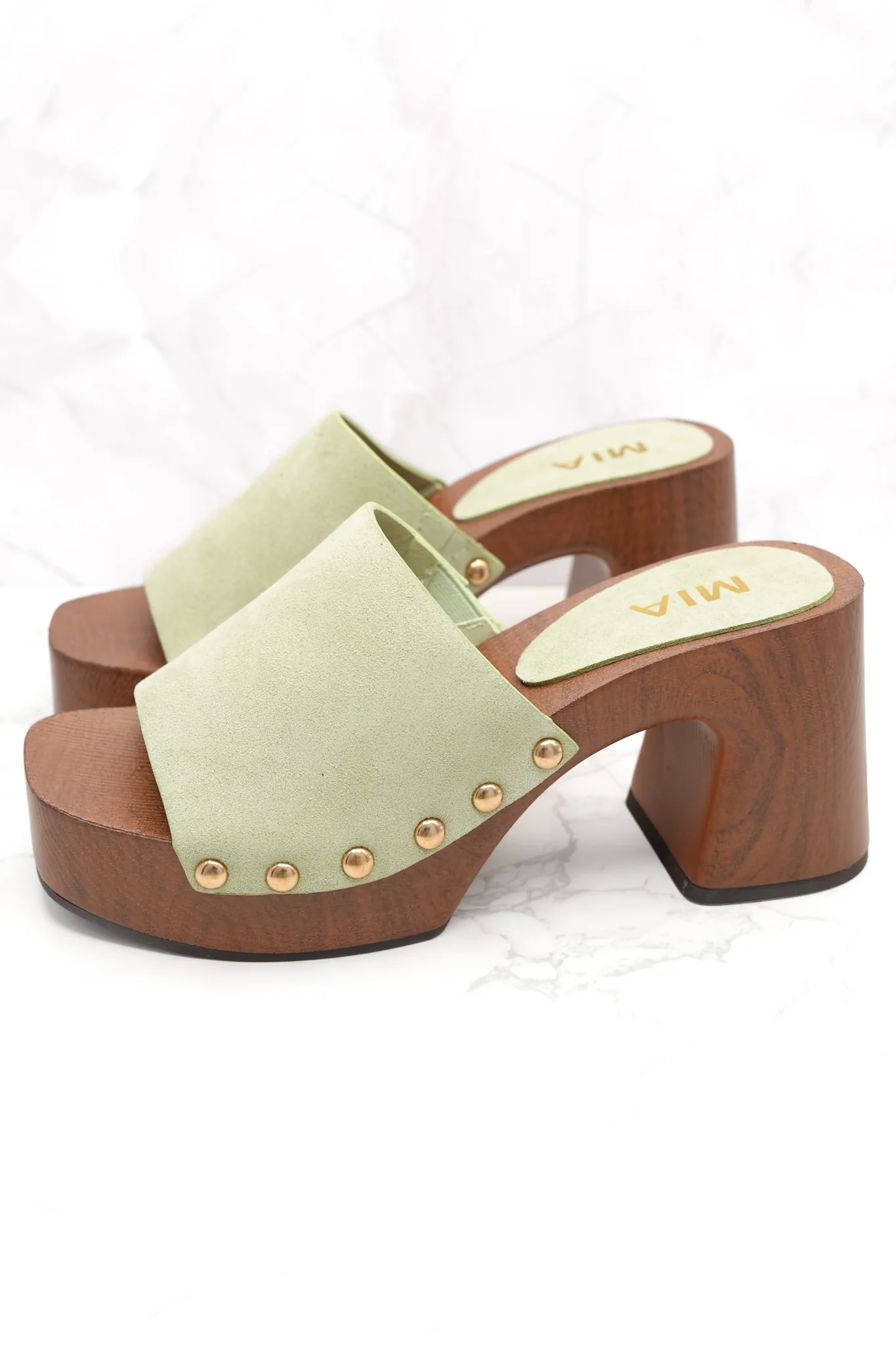 MIA Vegan Suede Chic Slide Platform Heel - Image 3