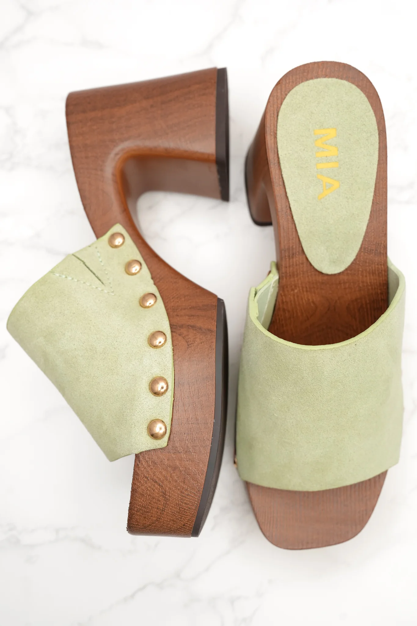 MIA Vegan Suede Chic Slide Platform Heel - Image 4