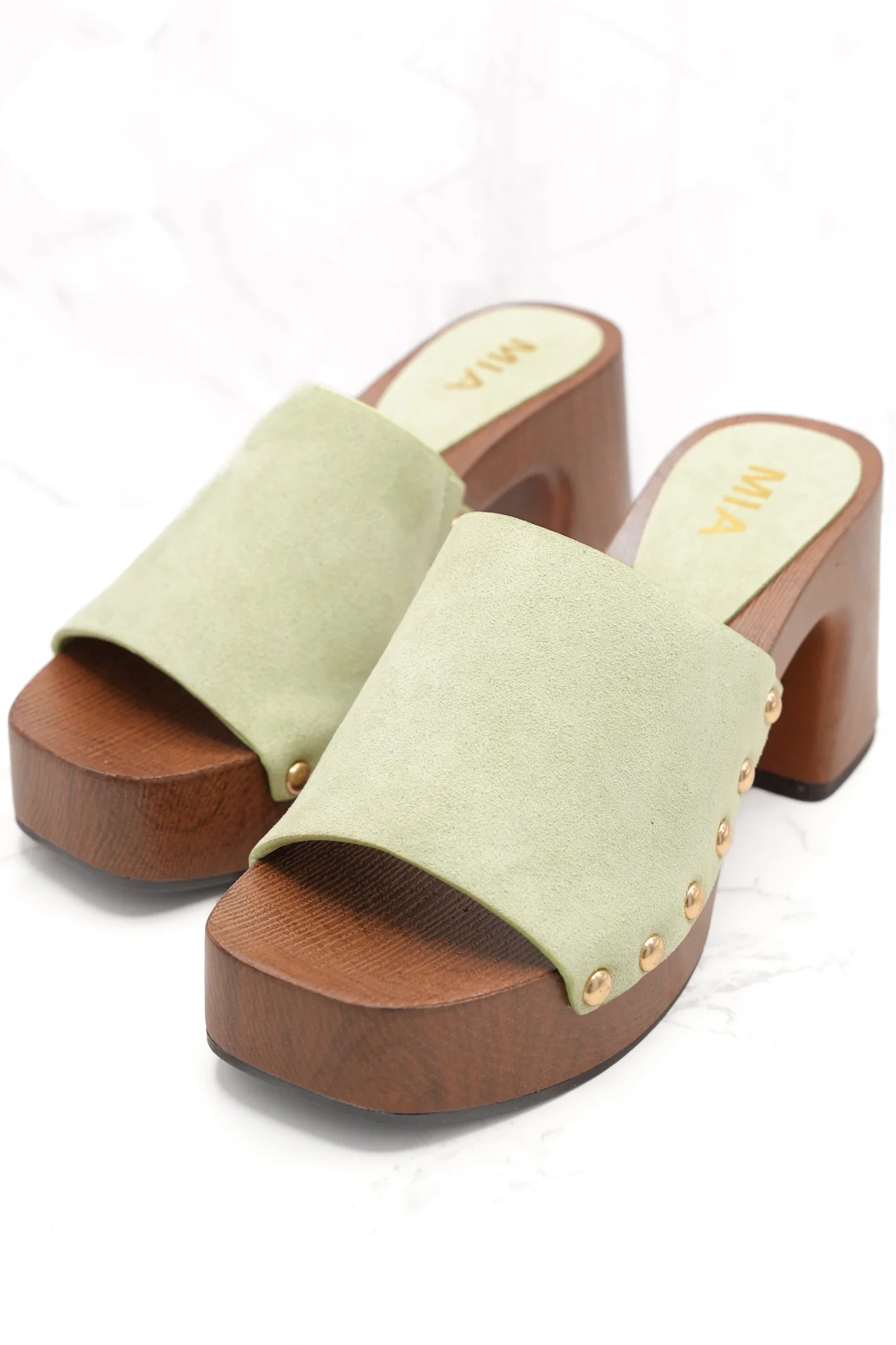 MIA Vegan Suede Chic Slide Platform Heel - Image 6