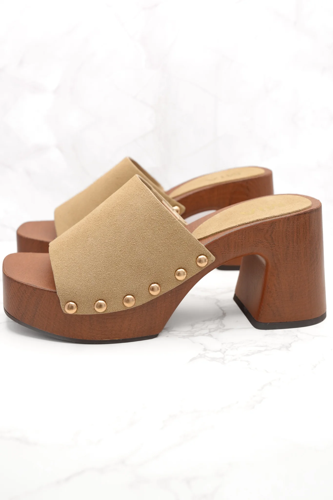 MIA Vegan Suede Slide Platform Heel - Image 2
