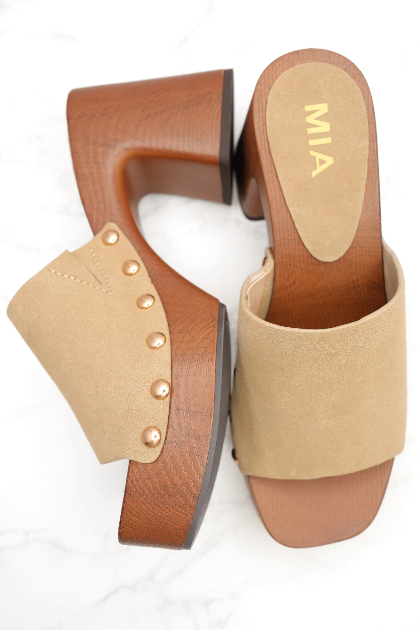 MIA Vegan Suede Slide Platform Heel - Image 3