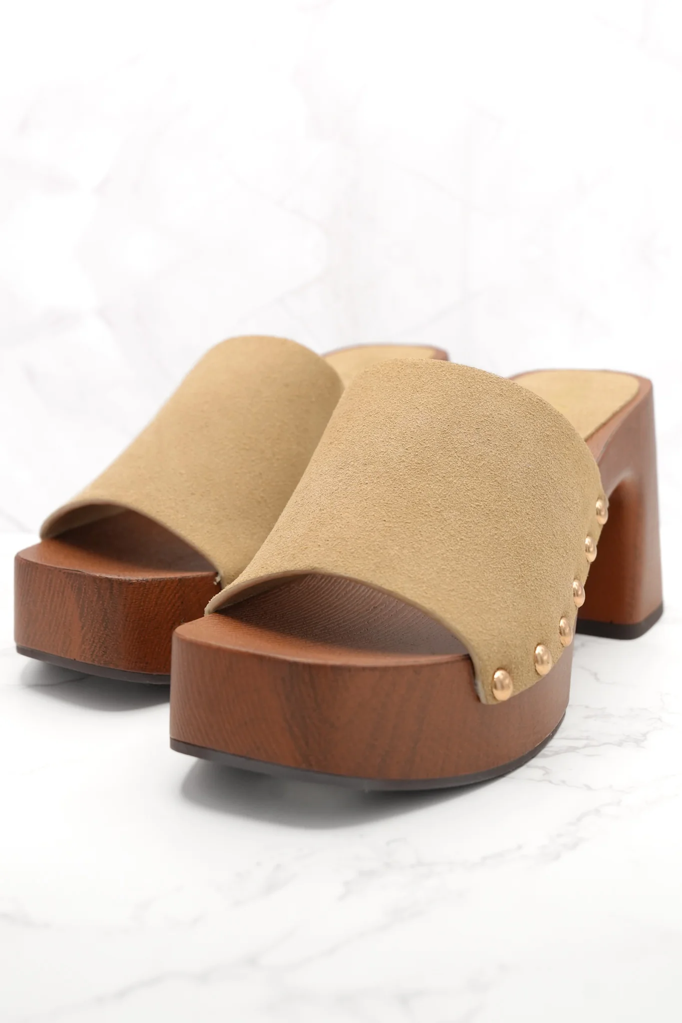 MIA Vegan Suede Slide Platform Heel - Image 6