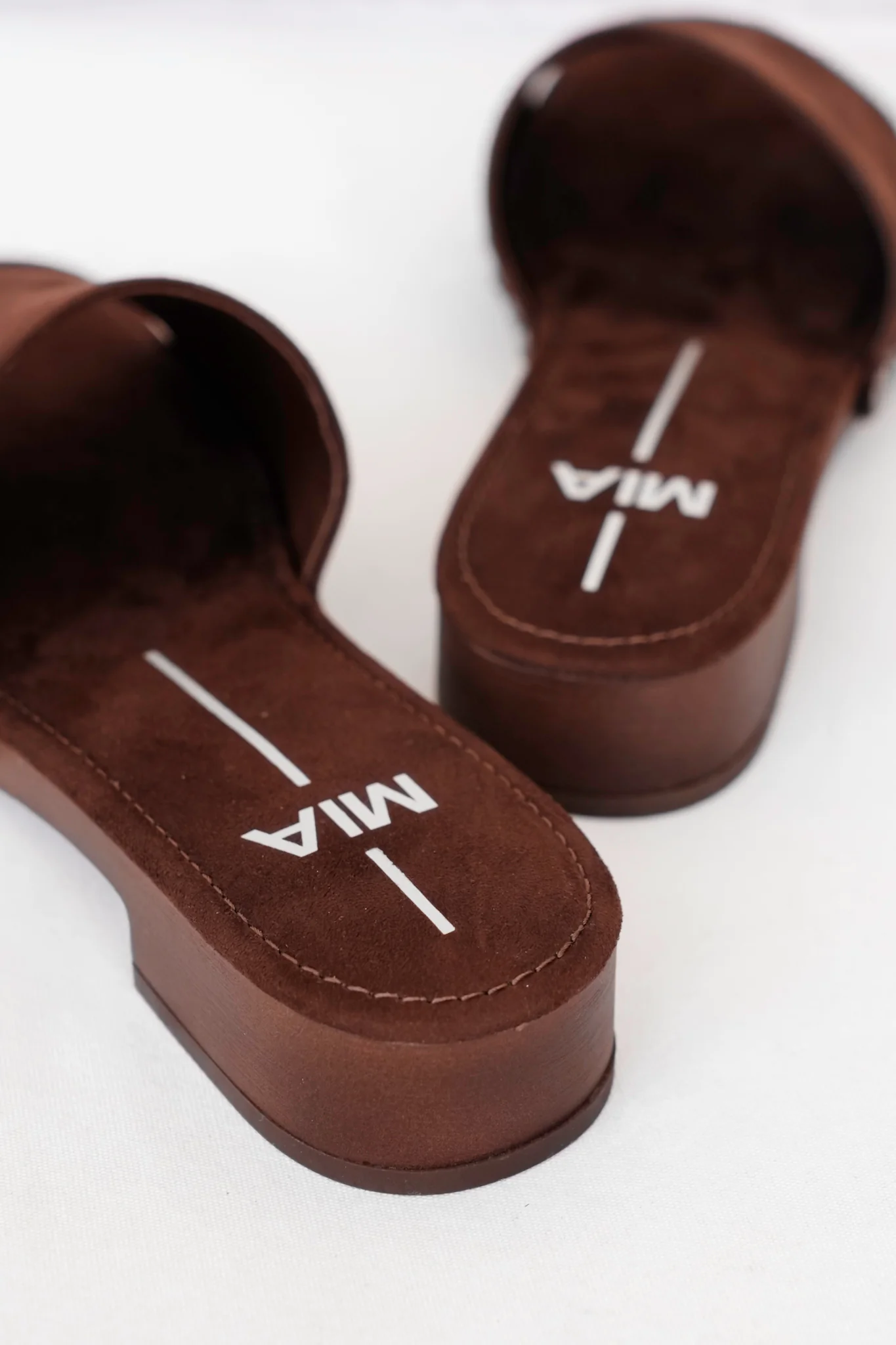 MIA Vegan Suede Studded Slide Block Heel Sandal - Image 4