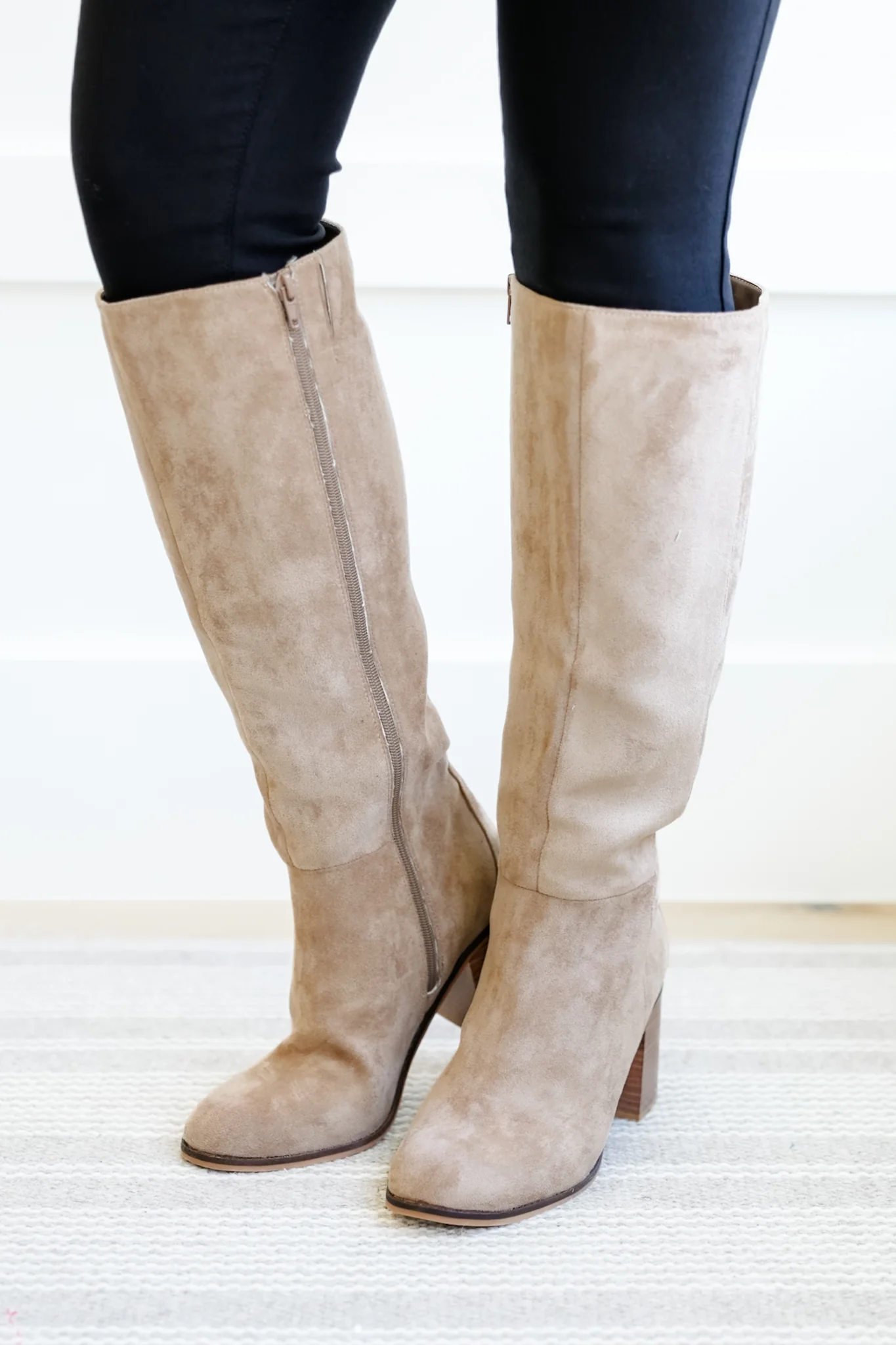 MIA Vegan Suede Tall Boot with Block Heel - Image 8