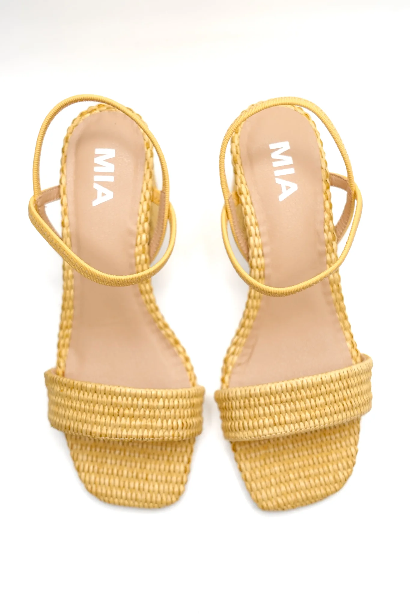 MIA Woven Raffia Block Heel Sandal with Slingback Strap - Image 2