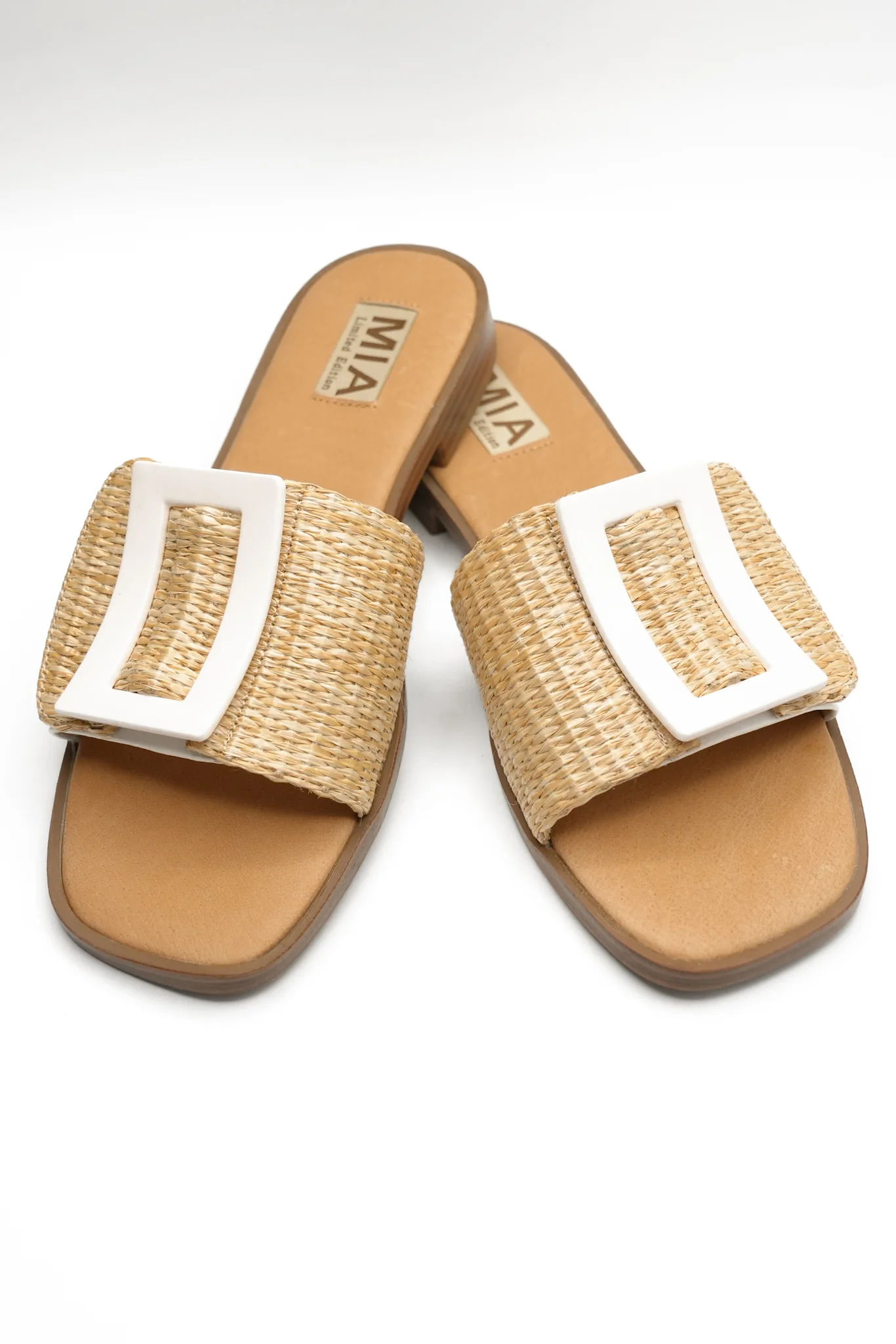 MIA Woven Raffia Buckle Slide Sandal - Image 2
