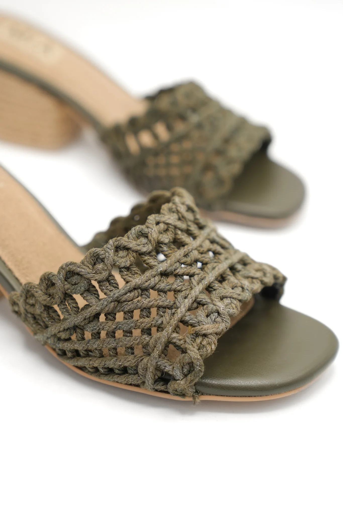 MIA Woven Raffia Strap Slide Heeled Sandals - Image 6