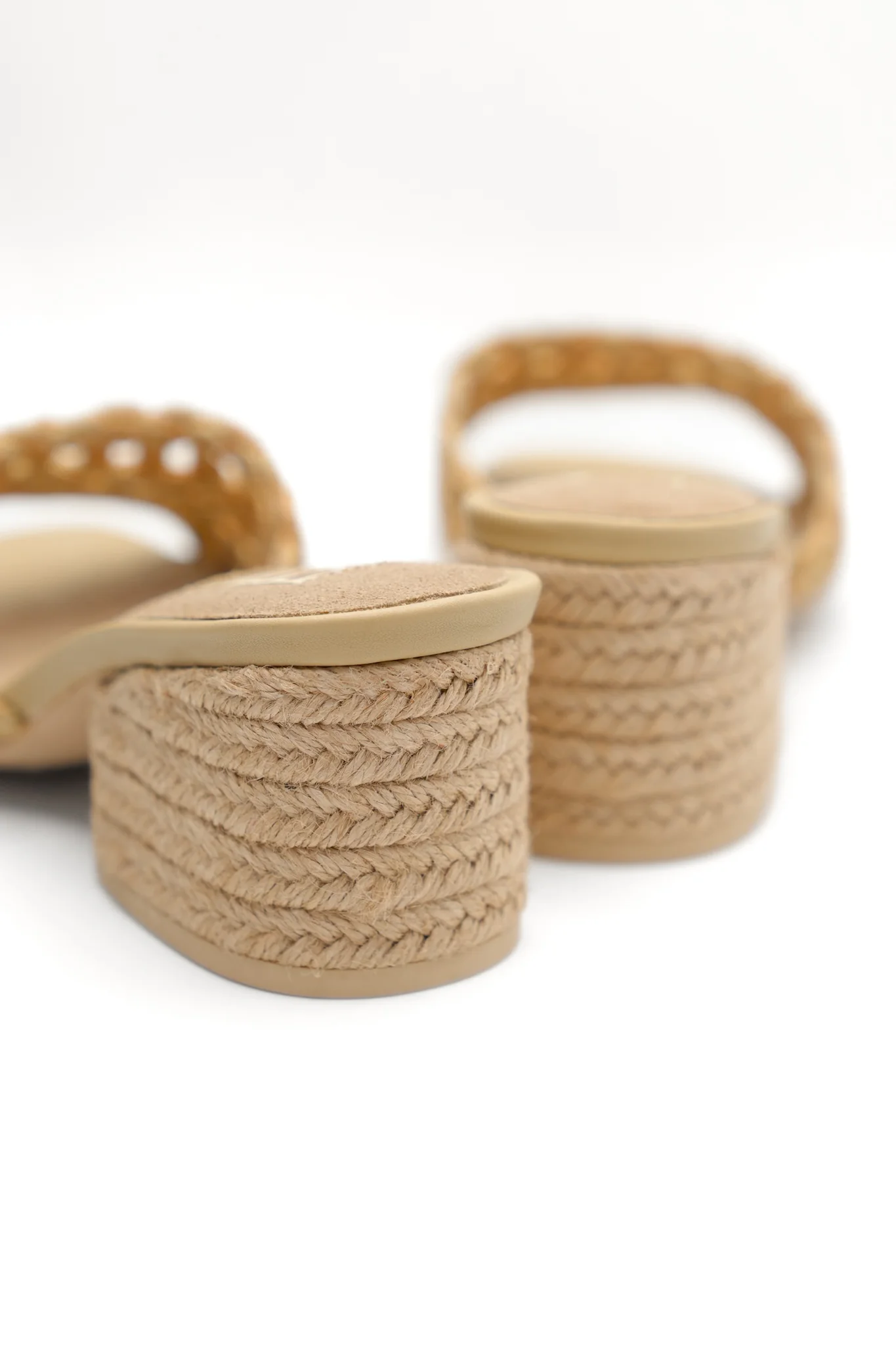 MIA Woven Raffia Strap Slide Heeled Sandals - Image 8